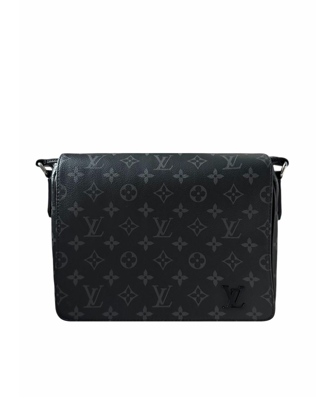 LOUIS VUITTON Черная кожаная сумка на плечо, фото 1