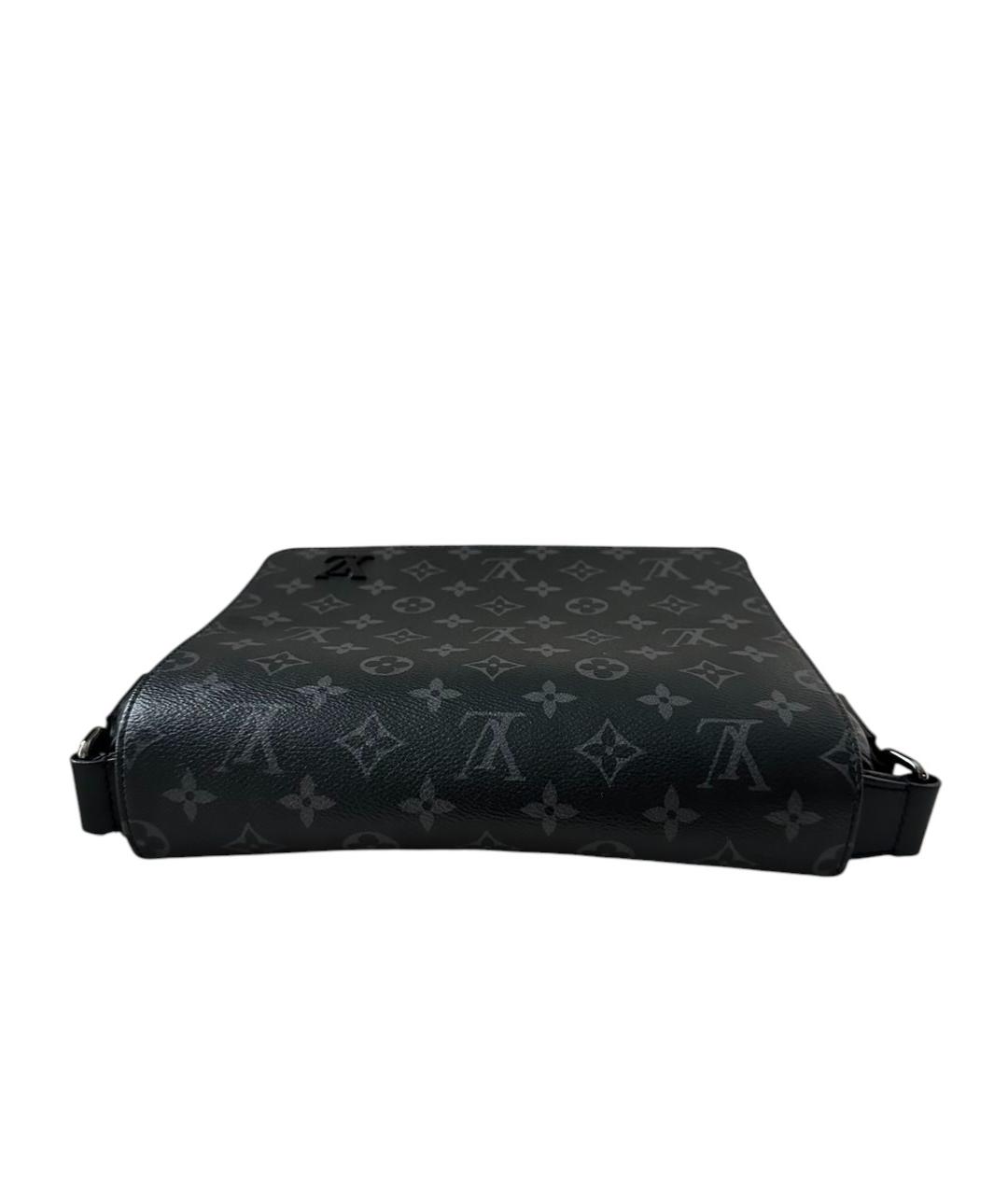 LOUIS VUITTON Черная кожаная сумка на плечо, фото 5