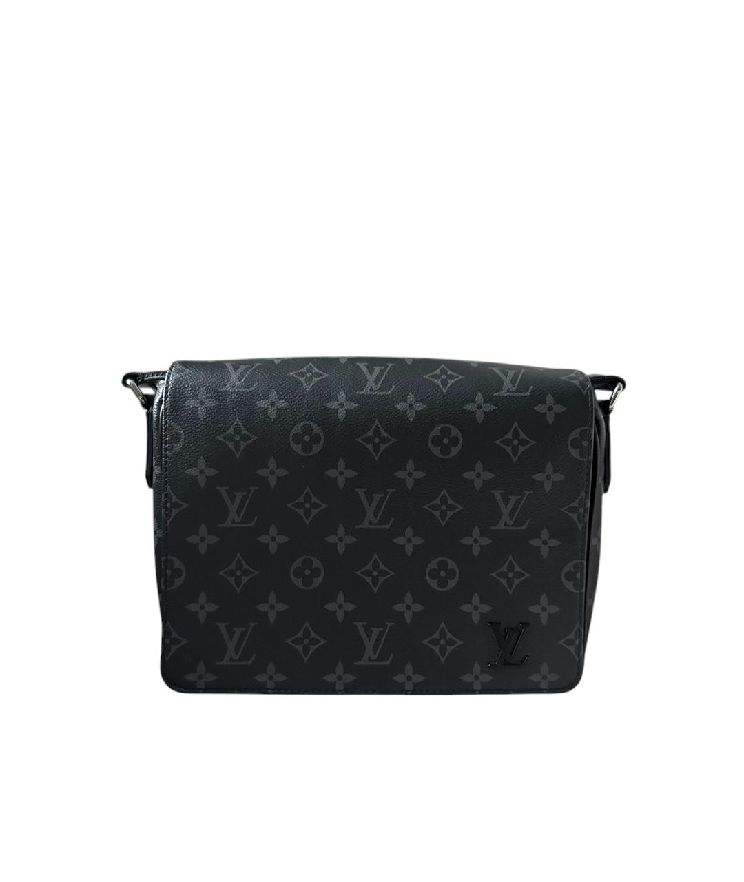 LOUIS VUITTON Черная кожаная сумка на плечо, фото 7