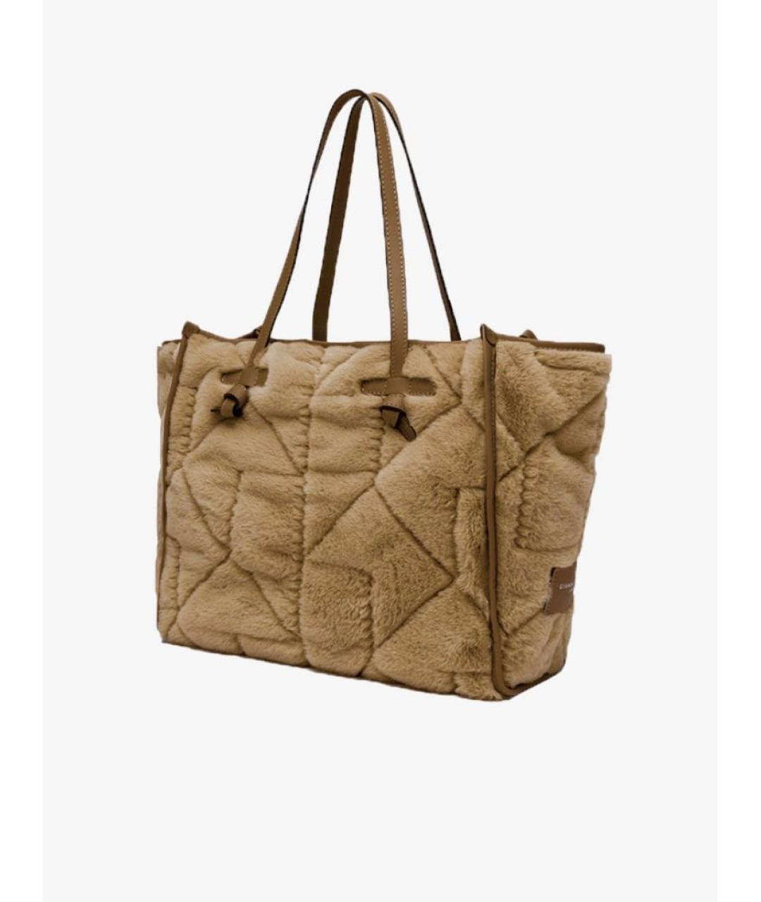 Gianni Chiarini Бежевая меховая сумка тоут, фото 2