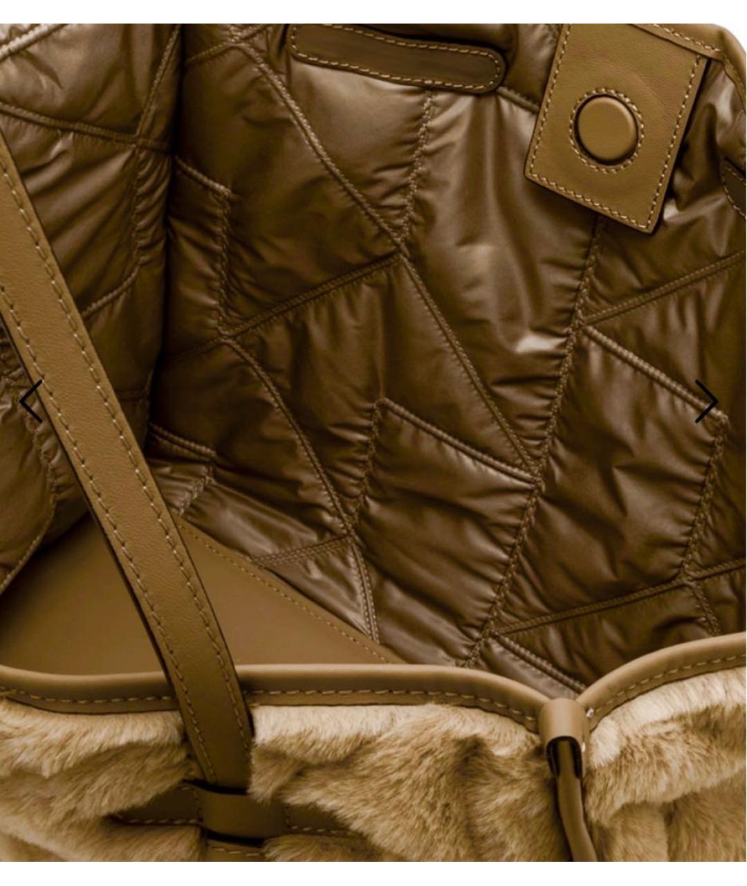 Gianni Chiarini Бежевая меховая сумка тоут, фото 4