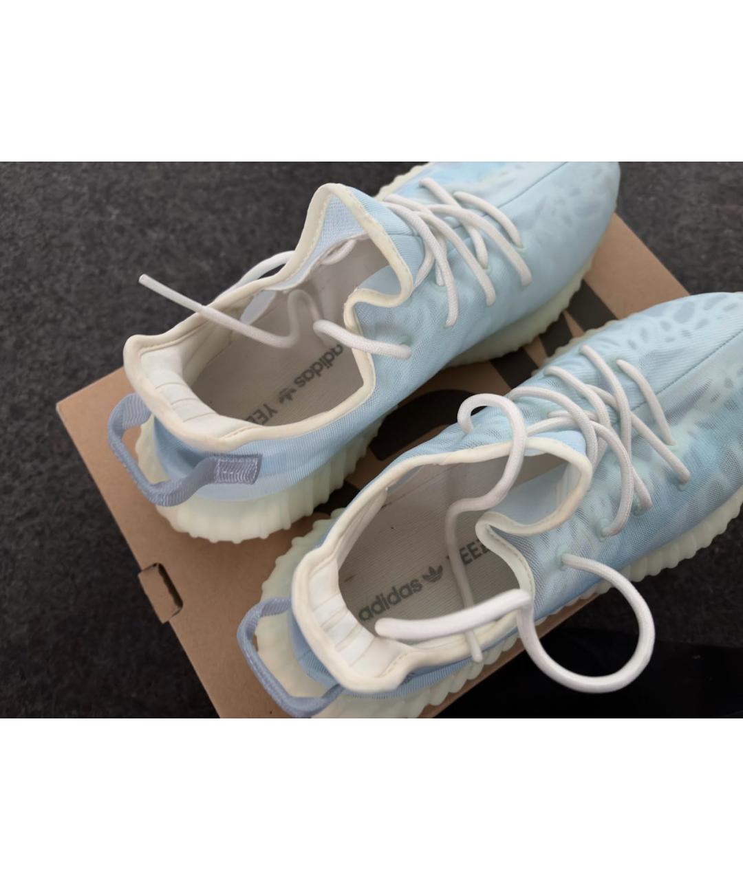 ADIDAS YEEZY Голубые синтетические низкие кроссовки / кеды, фото 3