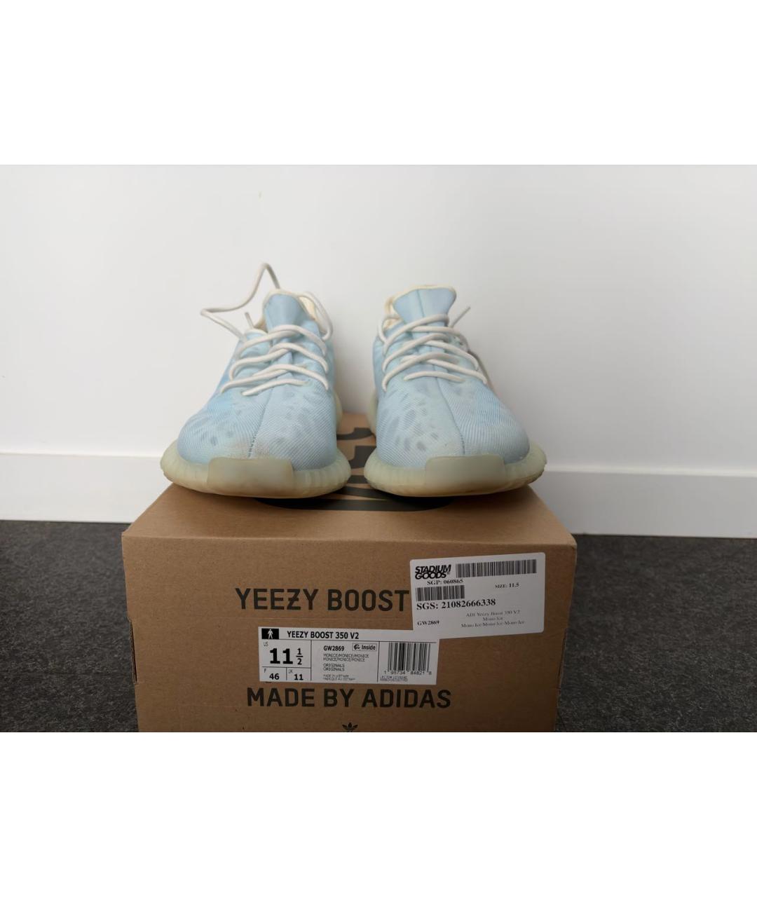 ADIDAS YEEZY Голубые синтетические низкие кроссовки / кеды, фото 4