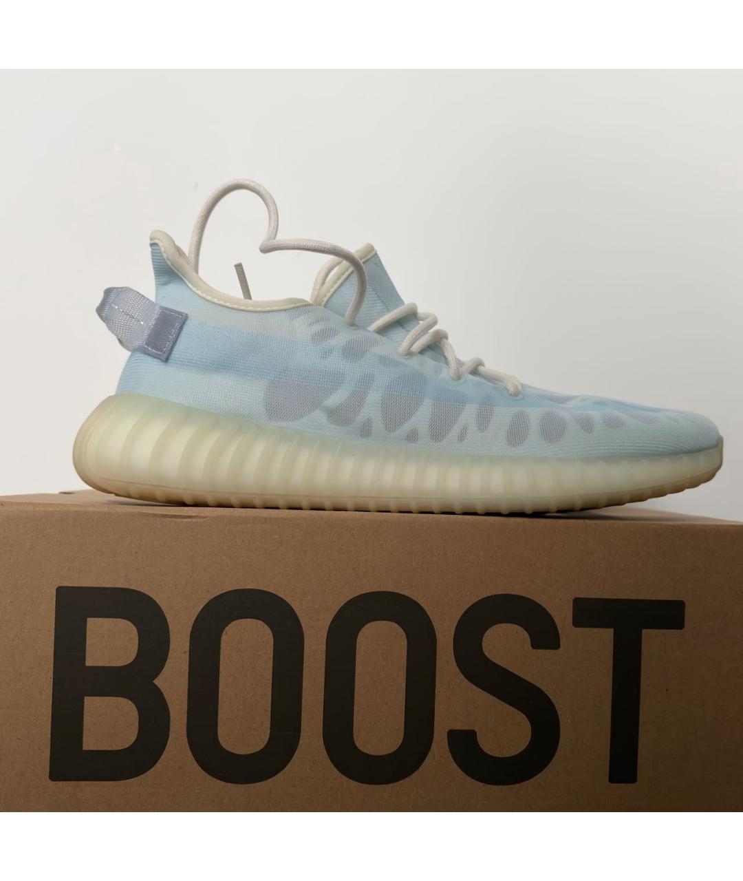 ADIDAS YEEZY Голубые синтетические низкие кроссовки / кеды, фото 6