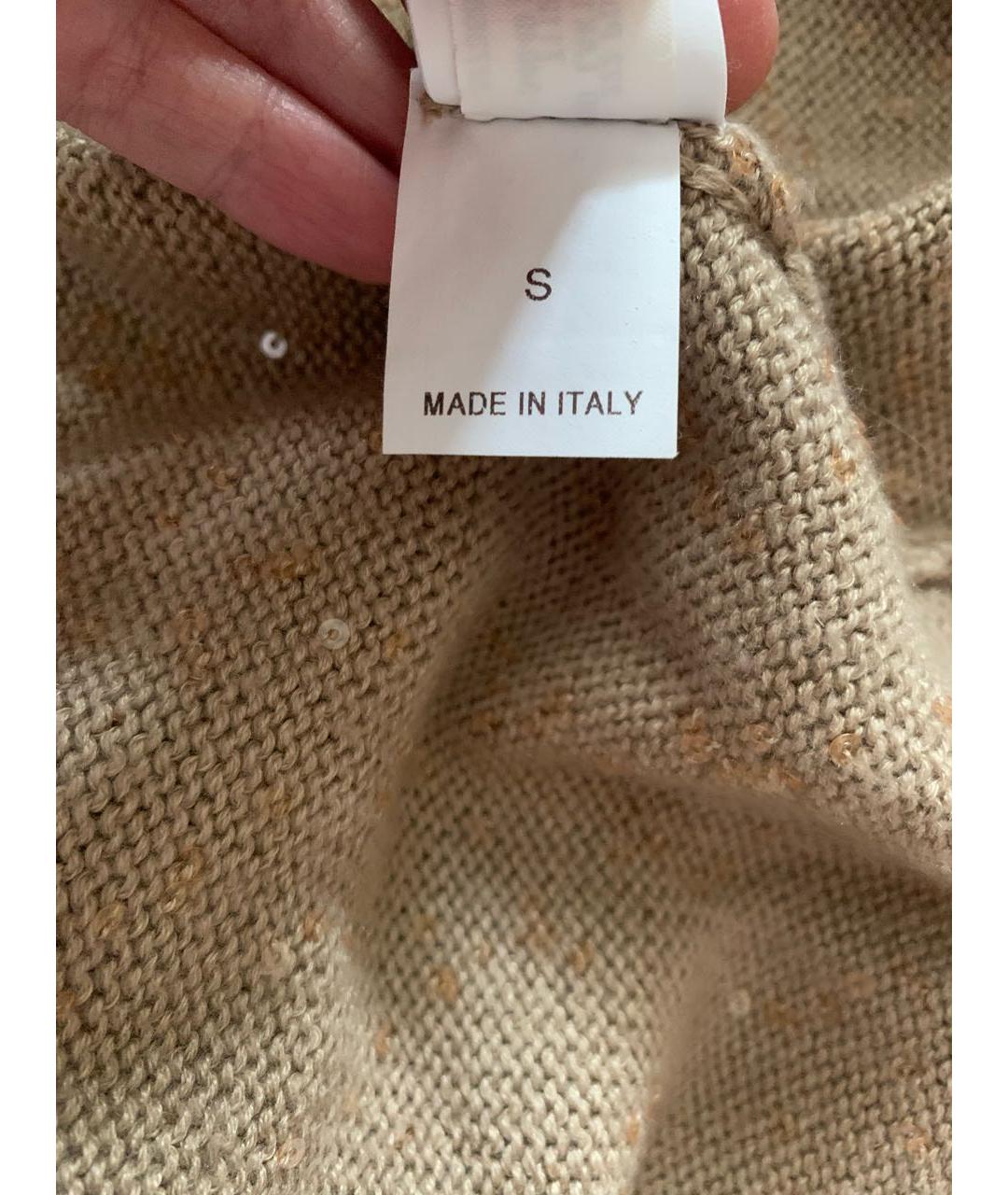 BRUNELLO CUCINELLI Бежевое кашемировое повседневное платье, фото 4