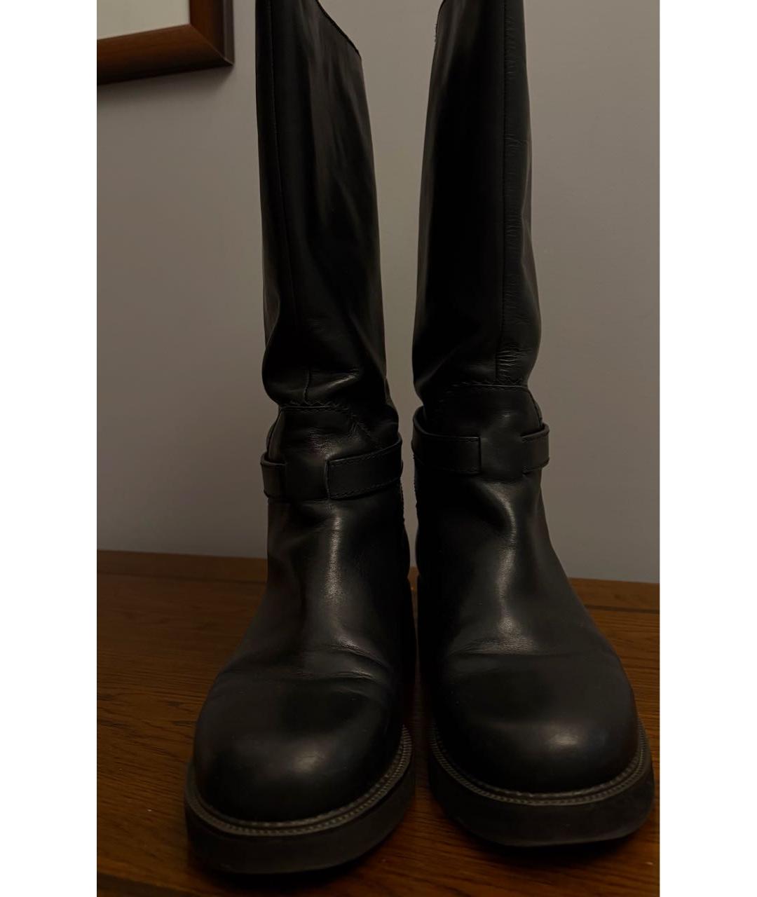 JIL SANDER Черные кожаные сапоги, фото 3