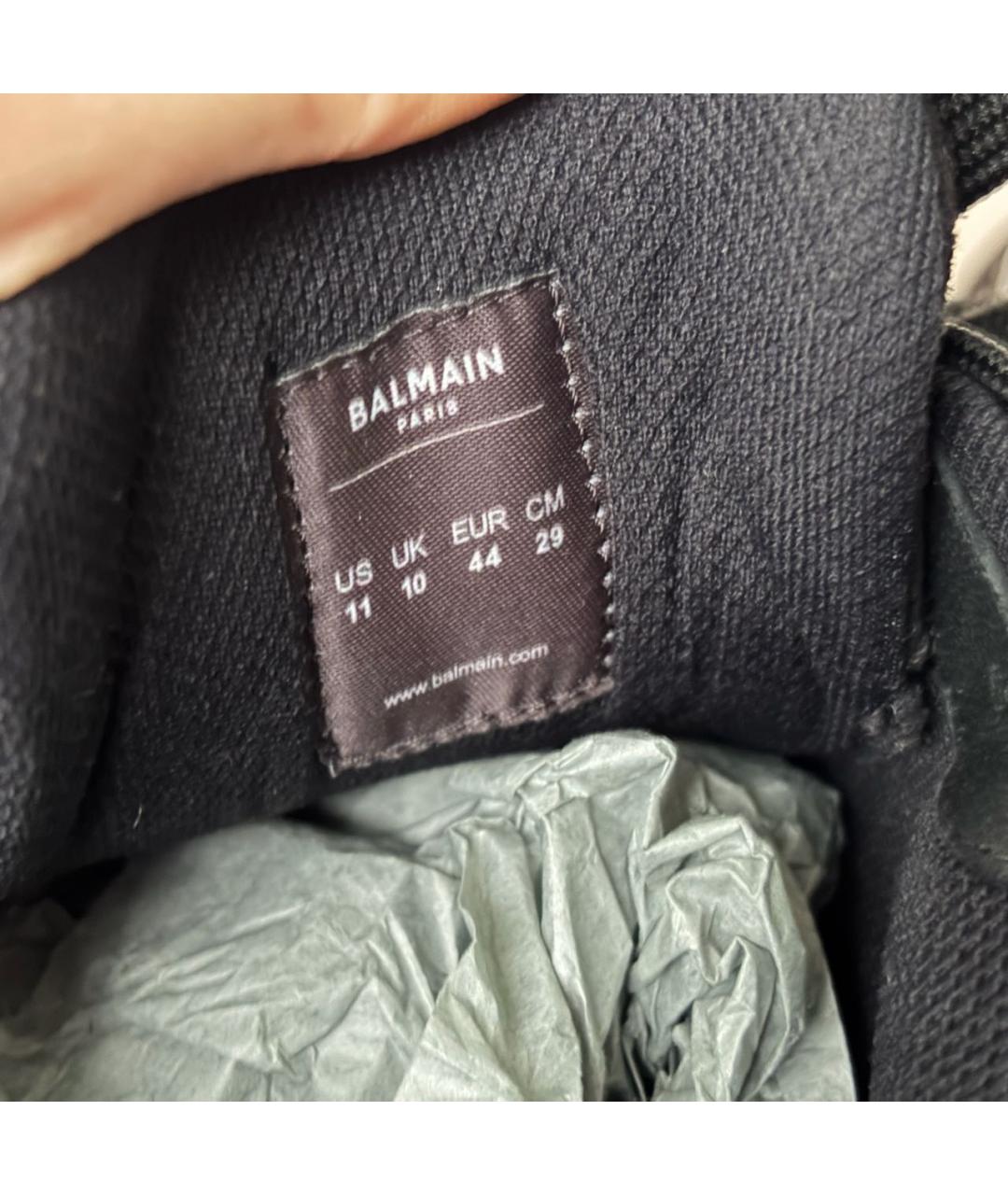 BALMAIN Черные синтетические низкие кроссовки / кеды, фото 4