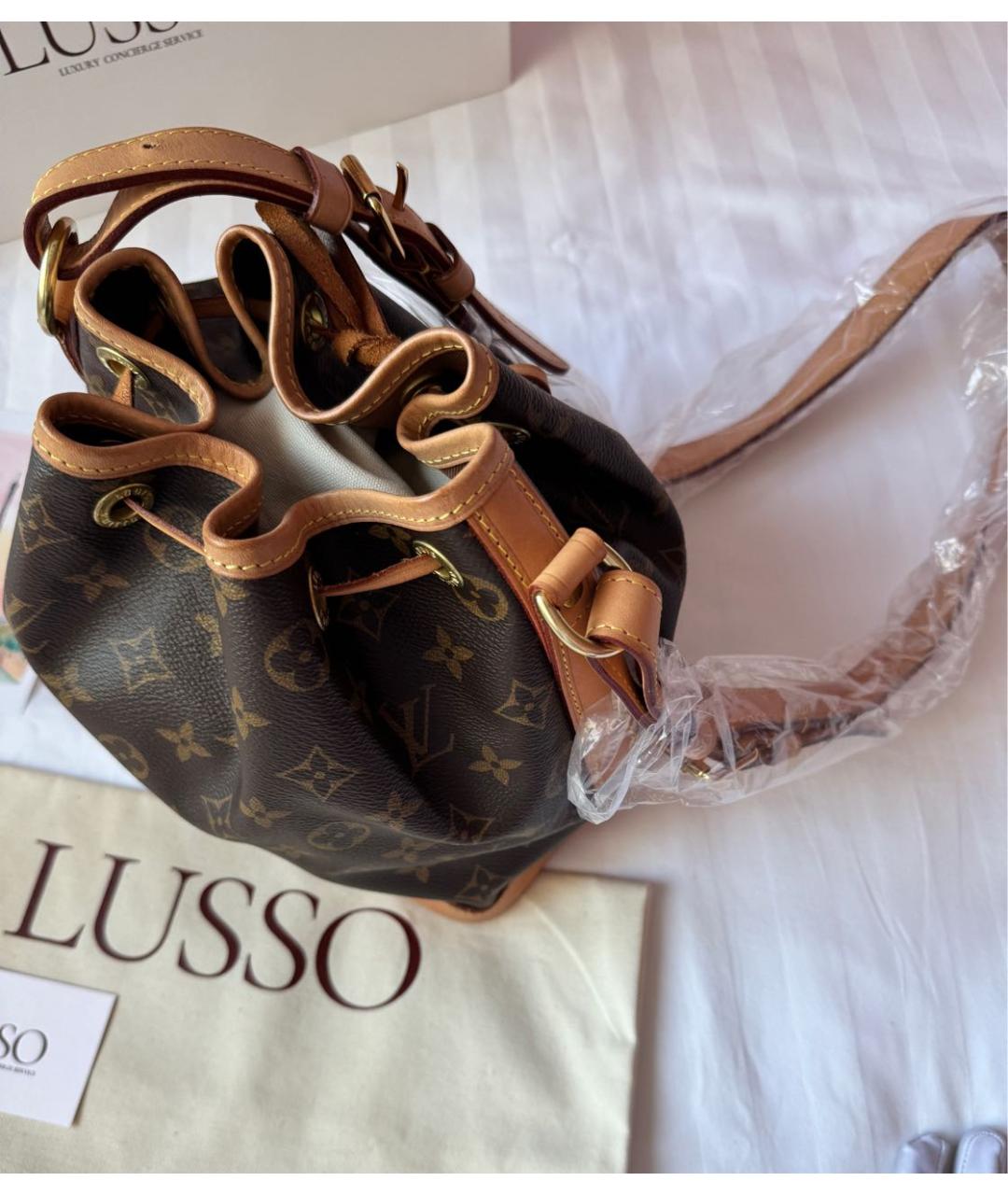 LOUIS VUITTON Коричневая кожаная сумка тоут, фото 4