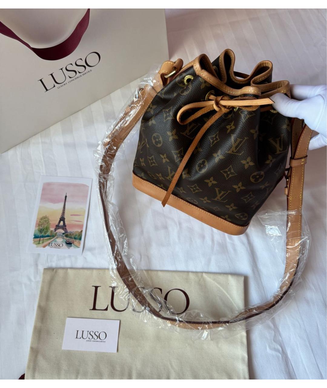 LOUIS VUITTON Коричневая кожаная сумка тоут, фото 2