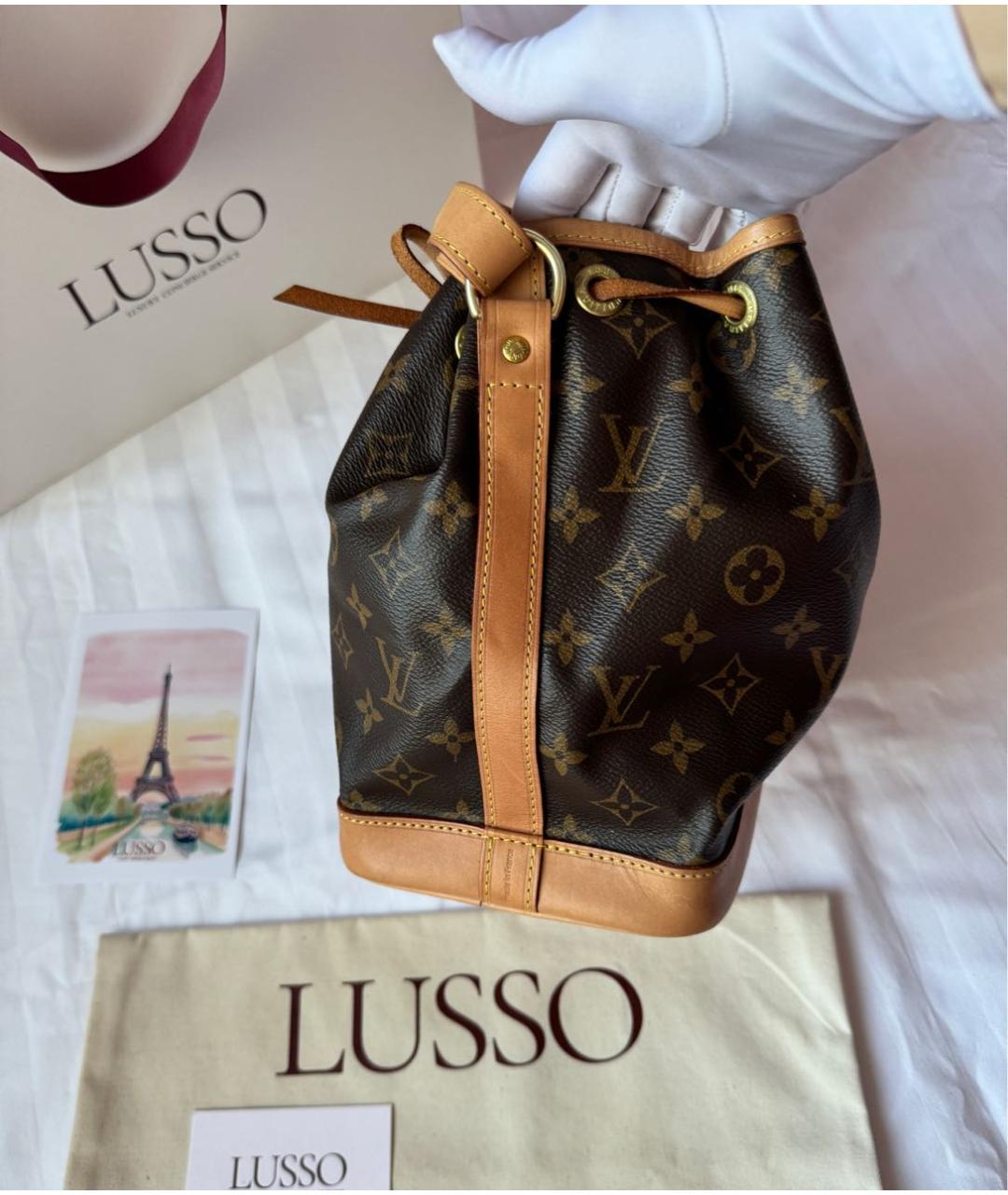 LOUIS VUITTON Коричневая кожаная сумка тоут, фото 5