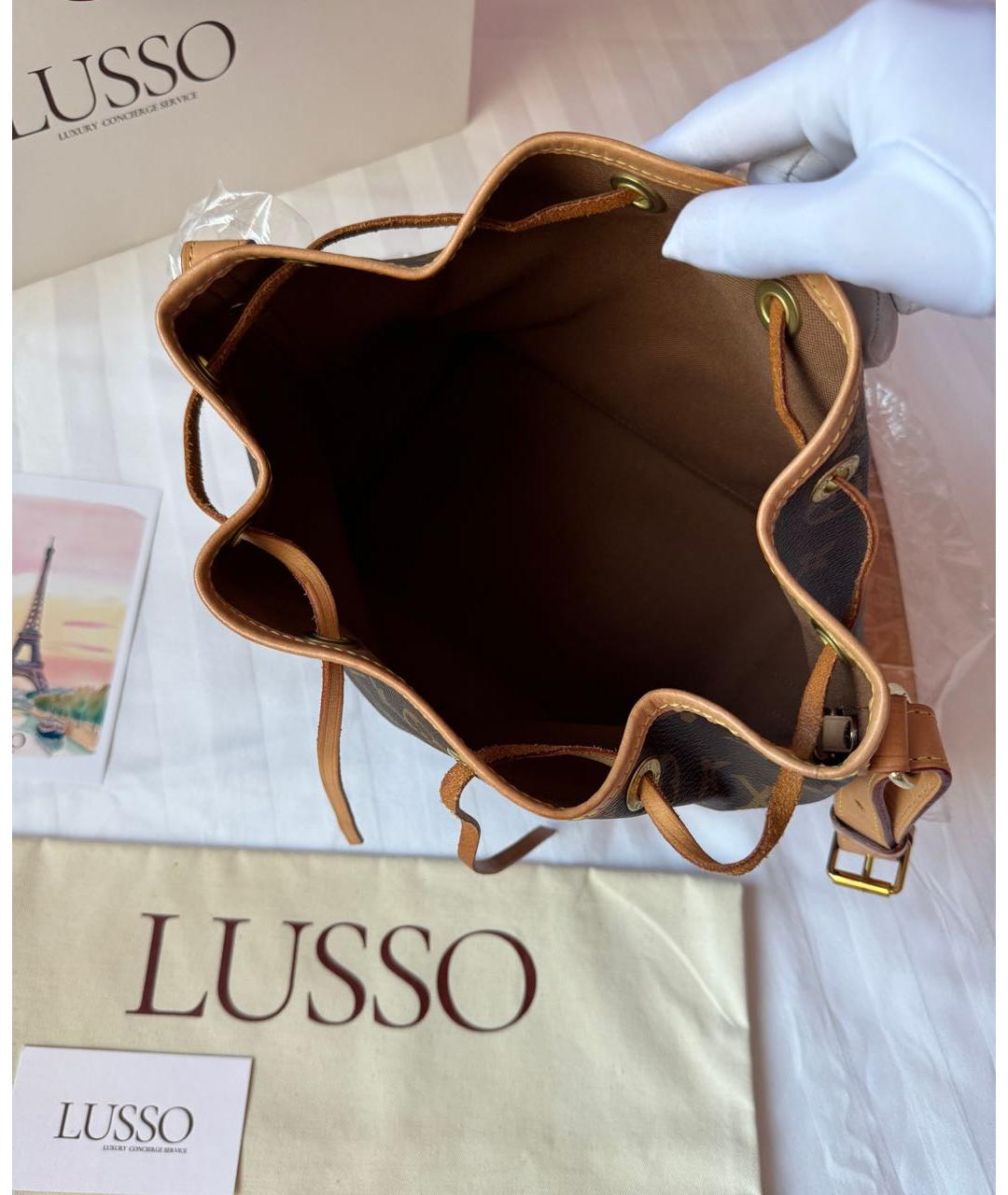 LOUIS VUITTON Коричневая кожаная сумка тоут, фото 3