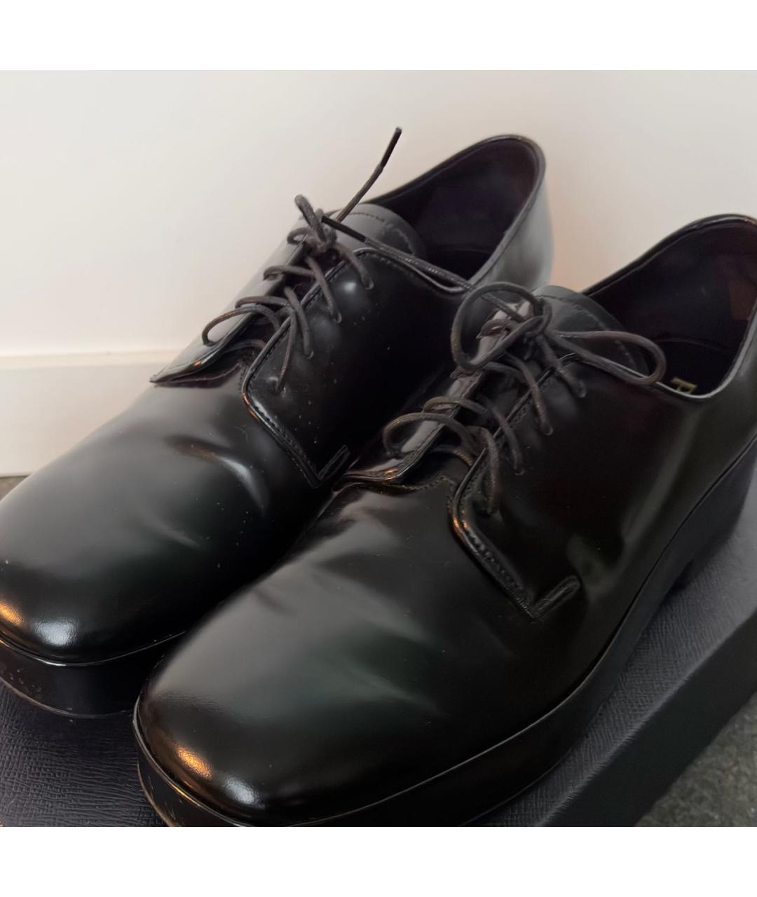 PRADA Черные кожаные низкие ботинки, фото 3