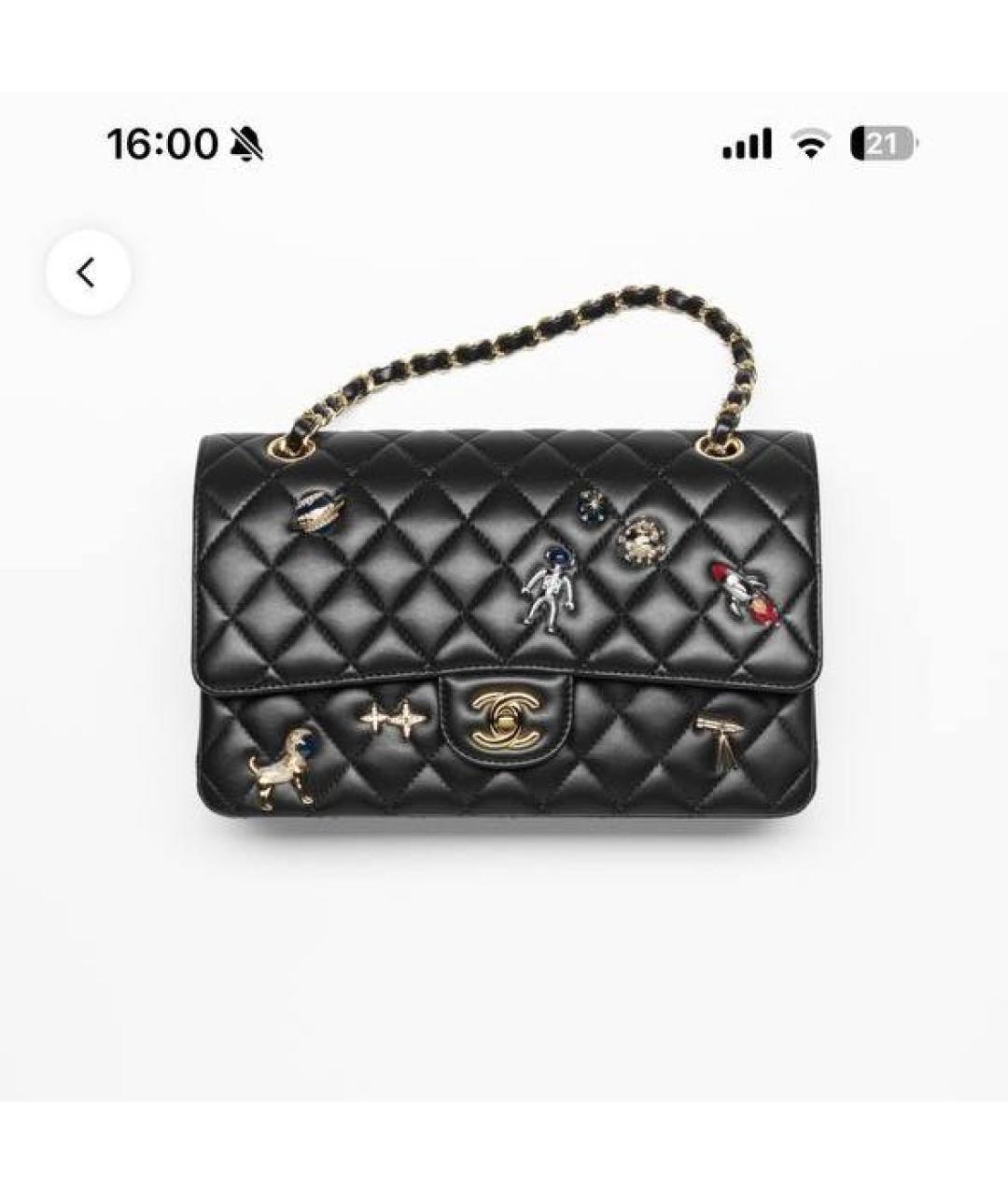 CHANEL Черная кожаная сумка через плечо, фото 3