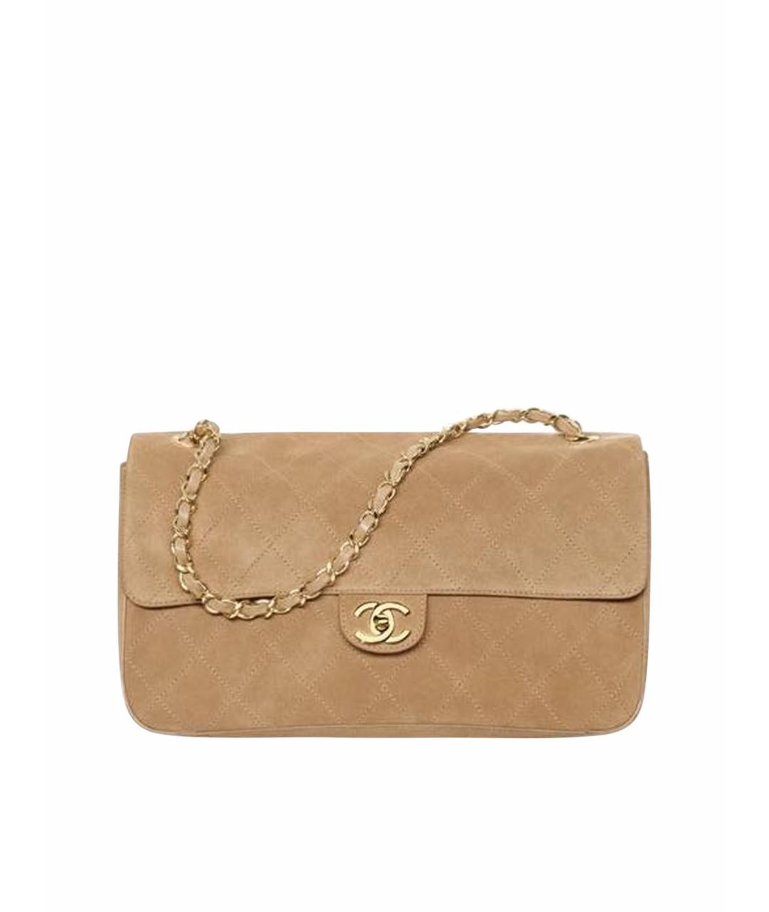 CHANEL Бежевая кожаная сумка через плечо, фото 1