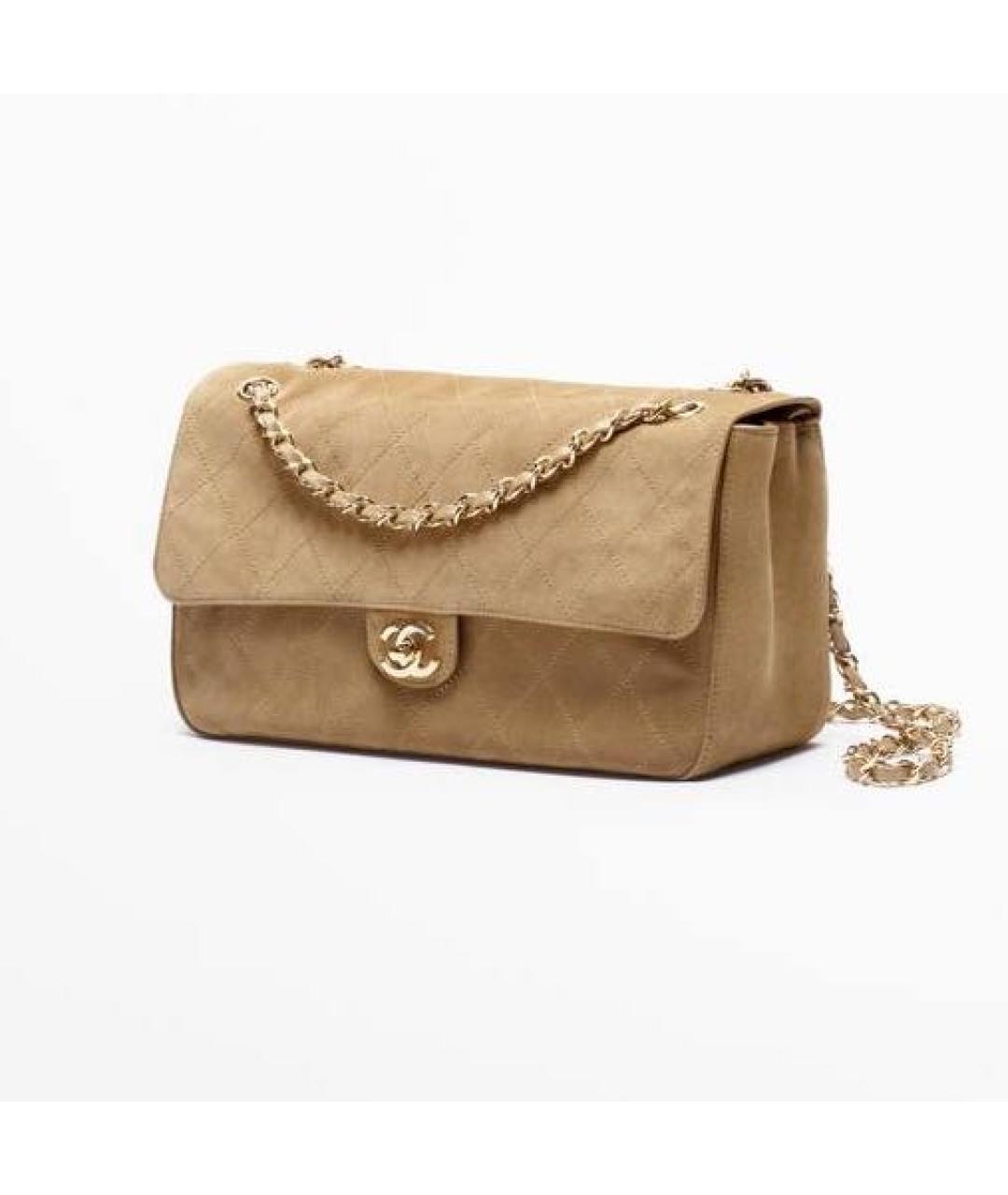 CHANEL Бежевая кожаная сумка через плечо, фото 2