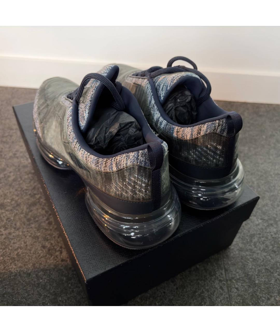 PRADA Антрацитовые текстильные низкие кроссовки / кеды, фото 4