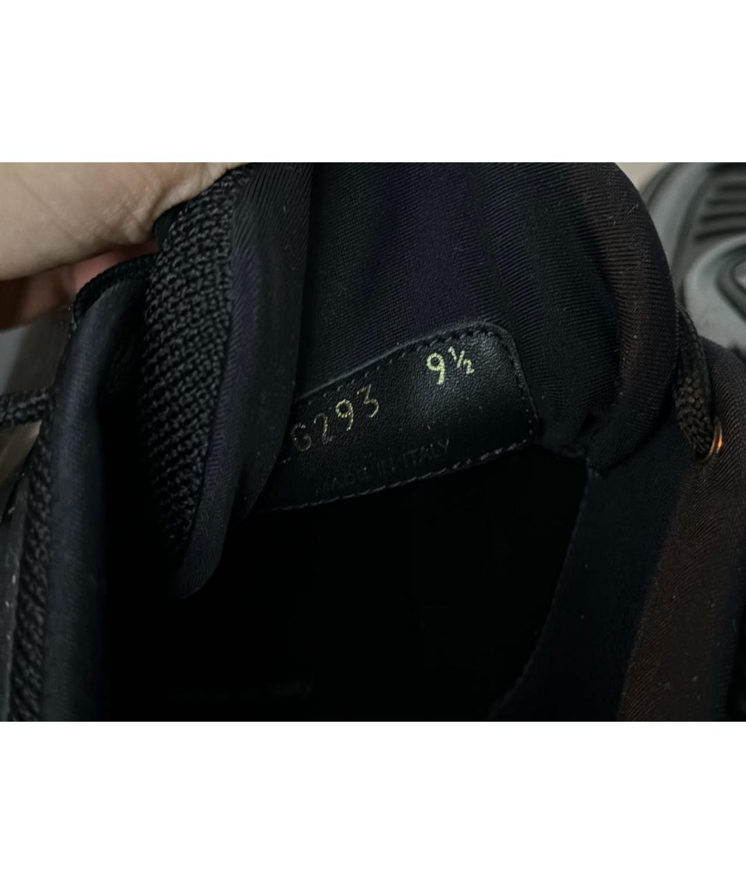 PRADA Черные текстильные низкие кроссовки / кеды, фото 4