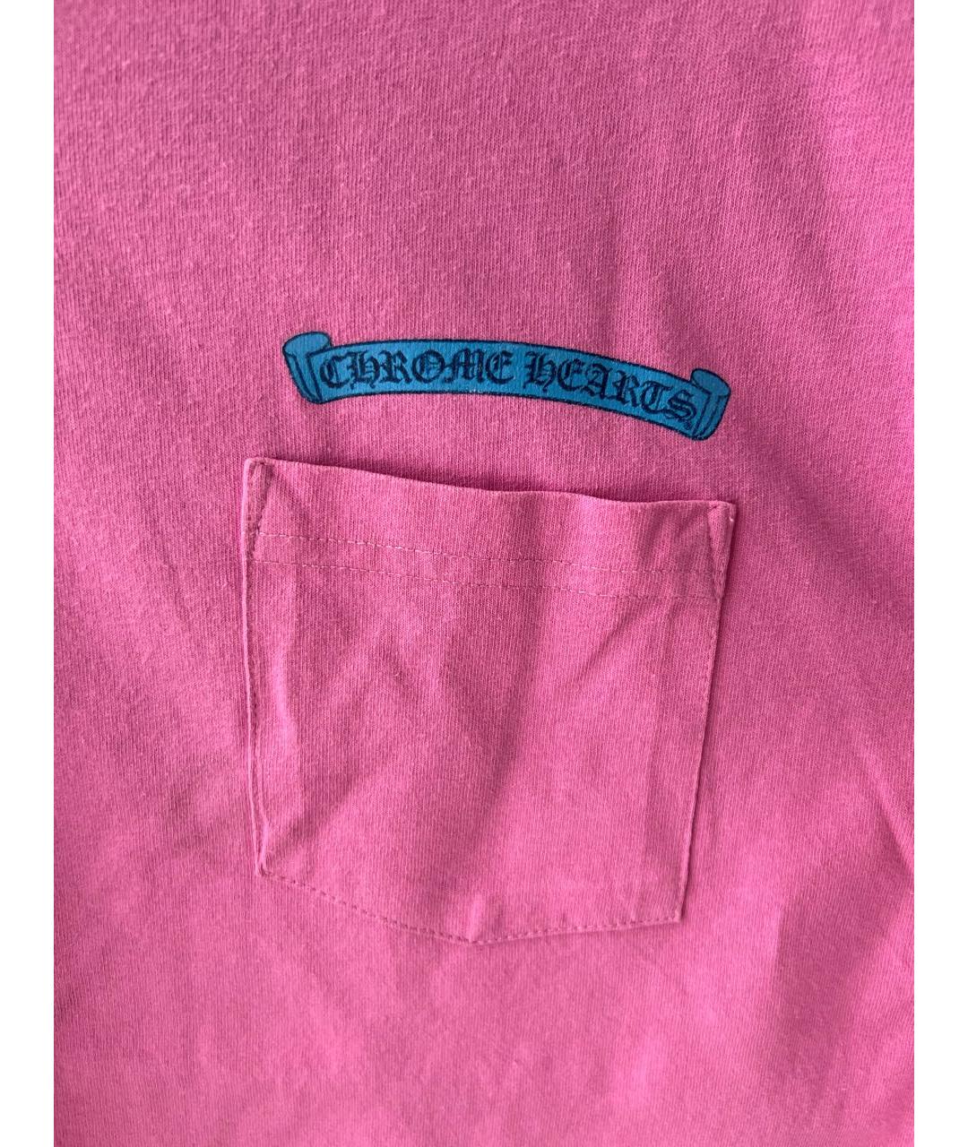 CHROME HEARTS Розовая хлопковая футболка, фото 4