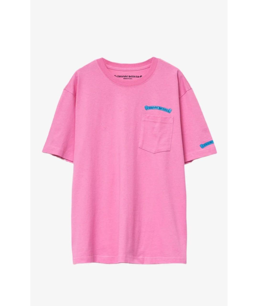 CHROME HEARTS Розовая хлопковая футболка, фото 8