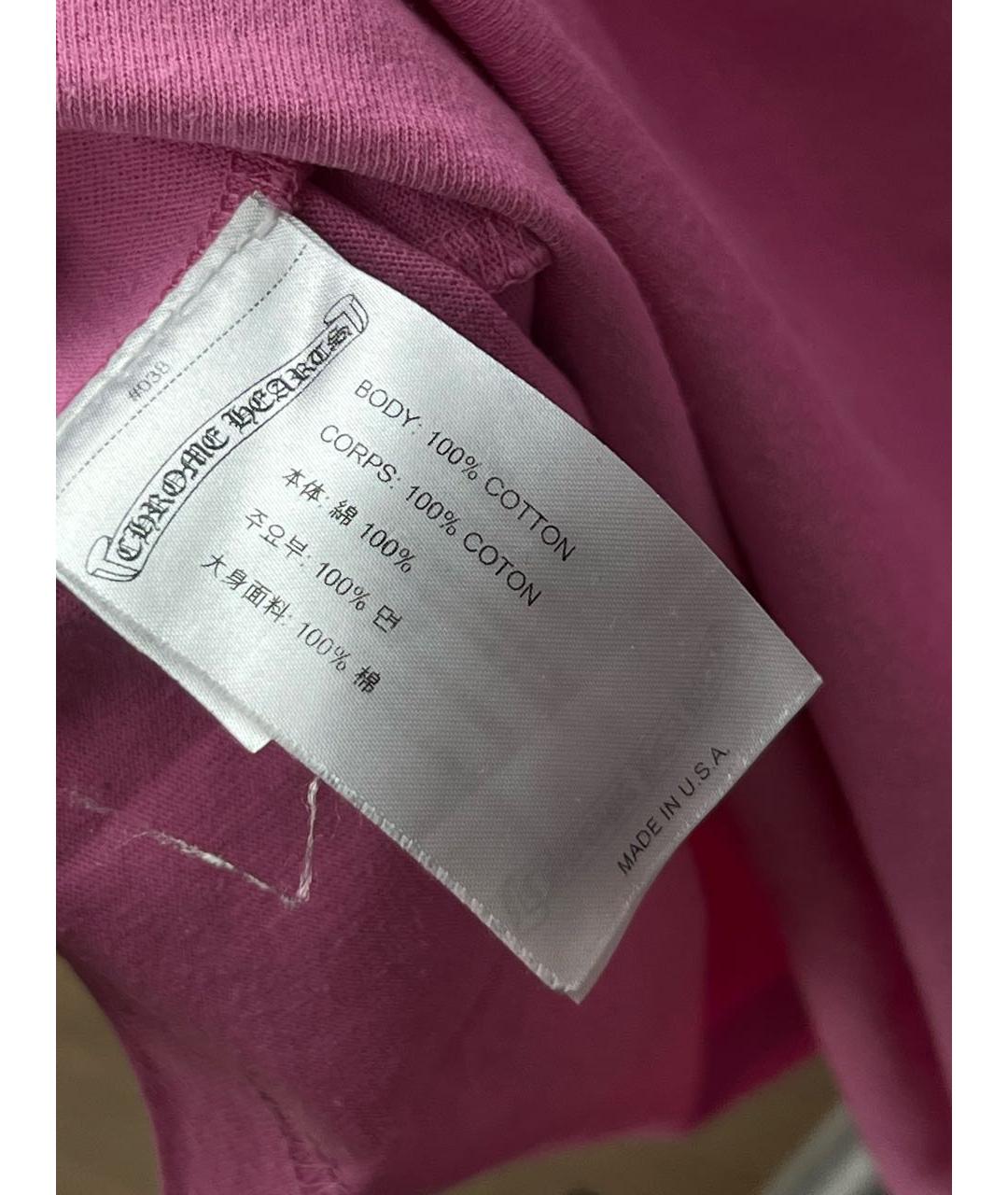 CHROME HEARTS Розовая хлопковая футболка, фото 5