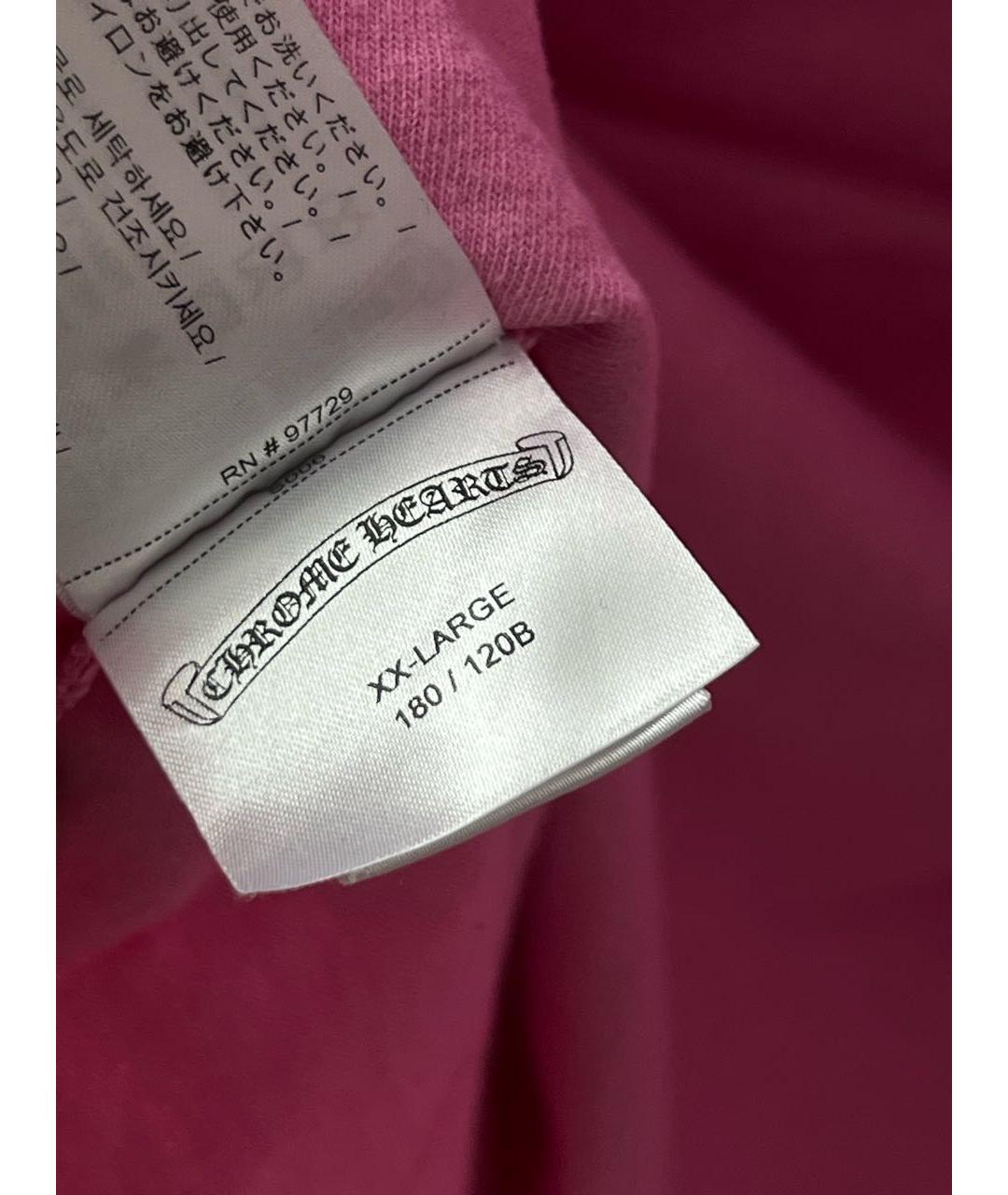 CHROME HEARTS Розовая хлопковая футболка, фото 6