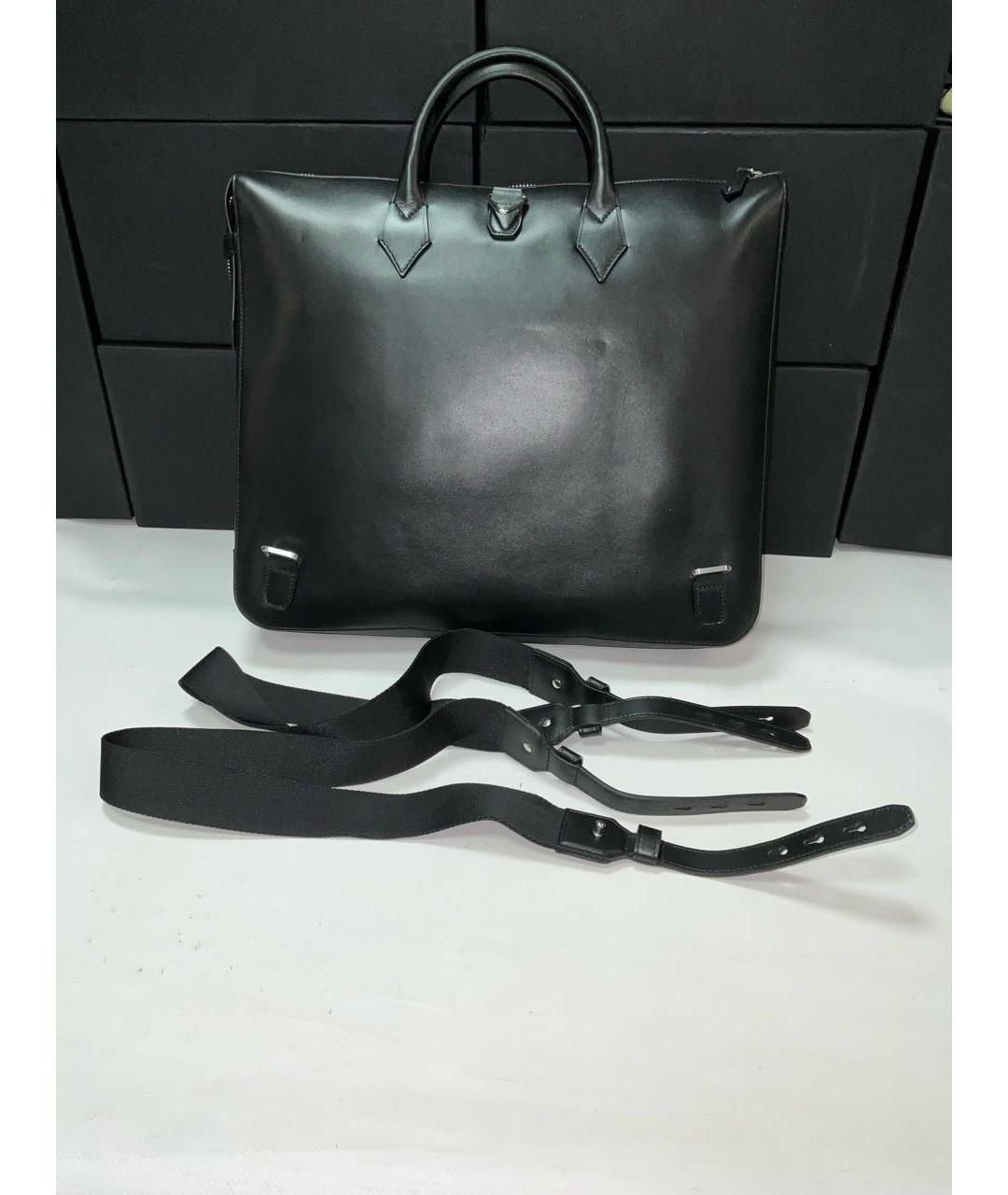 MONTBLANC Черный кожаный портфель, фото 3