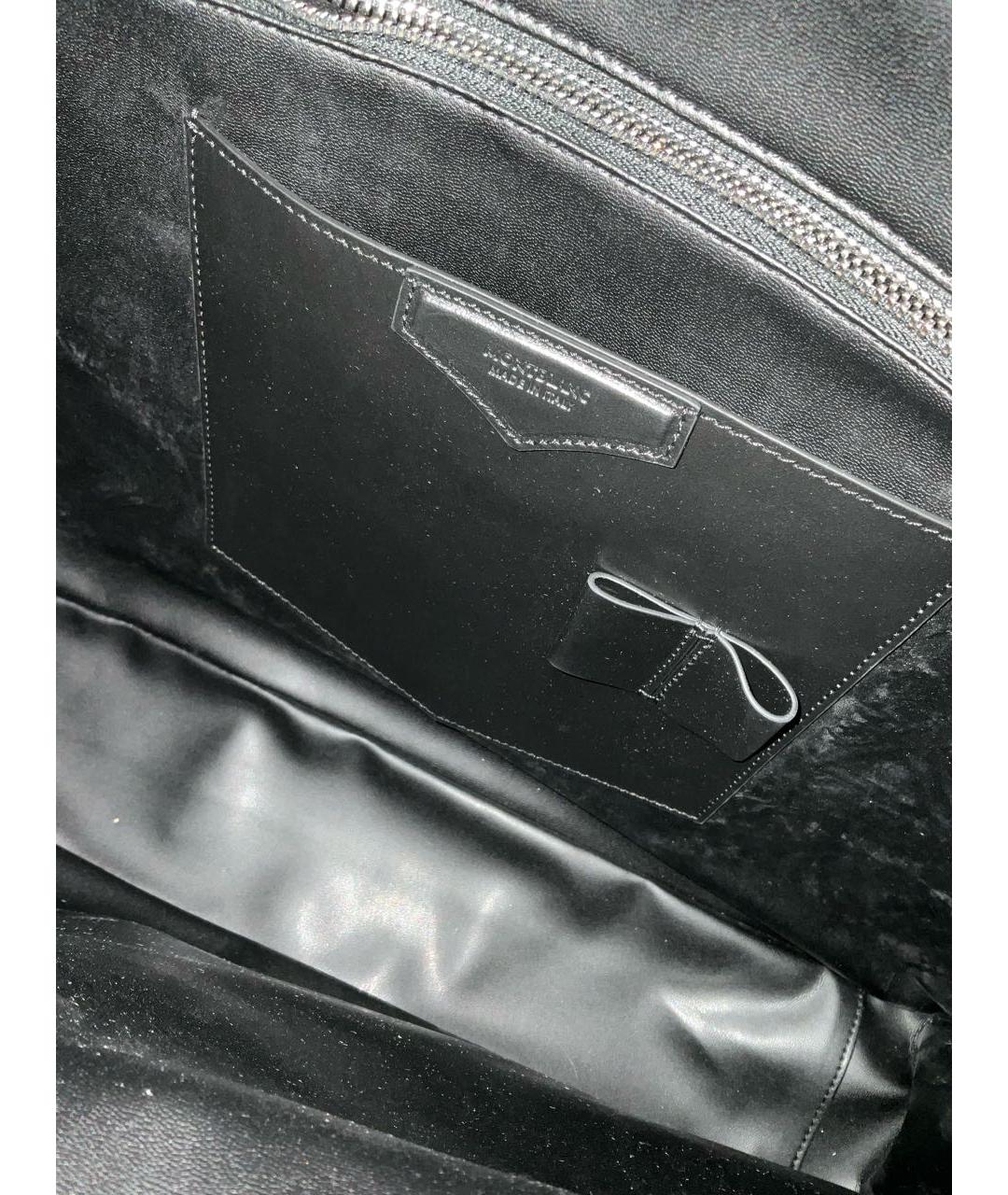 MONTBLANC Черный кожаный портфель, фото 5
