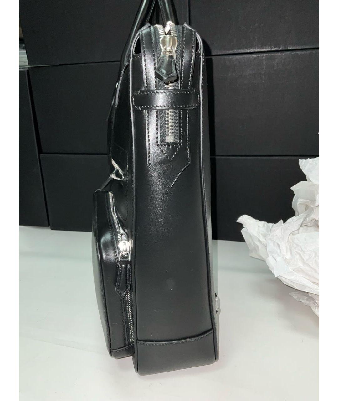 MONTBLANC Черный кожаный портфель, фото 6