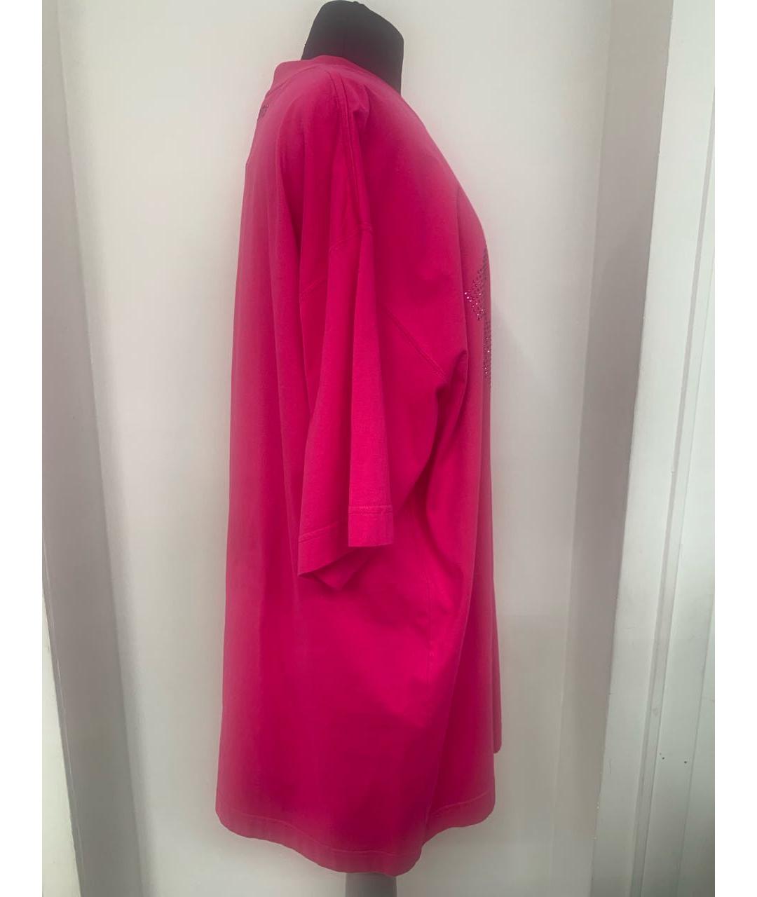 VETEMENTS Розовая хлопковая футболка, фото 3