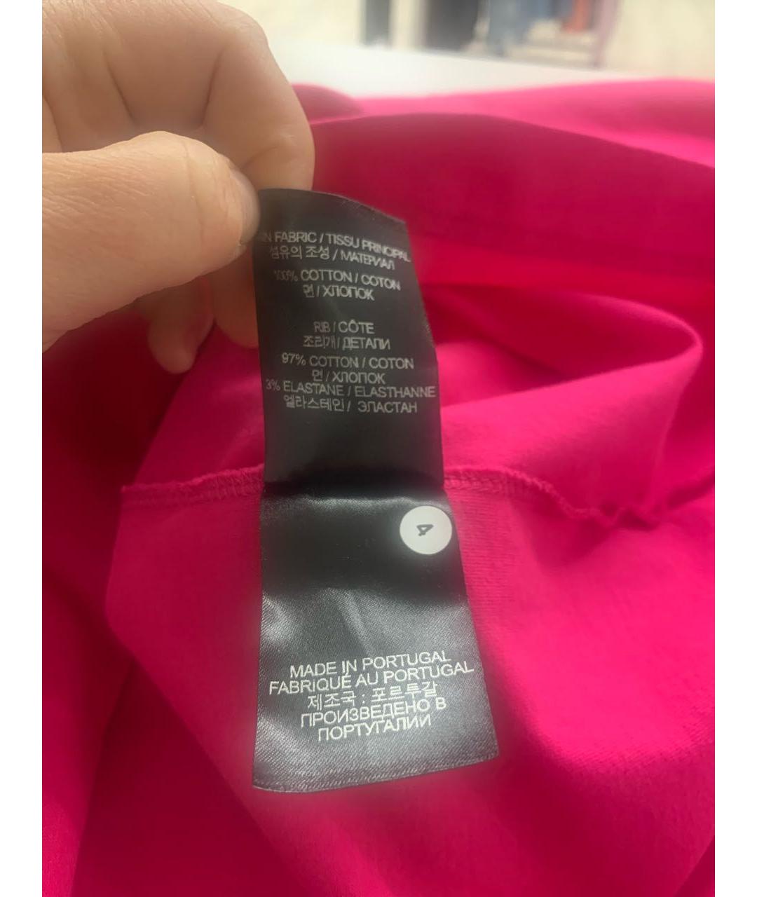 VETEMENTS Розовая хлопковая футболка, фото 6