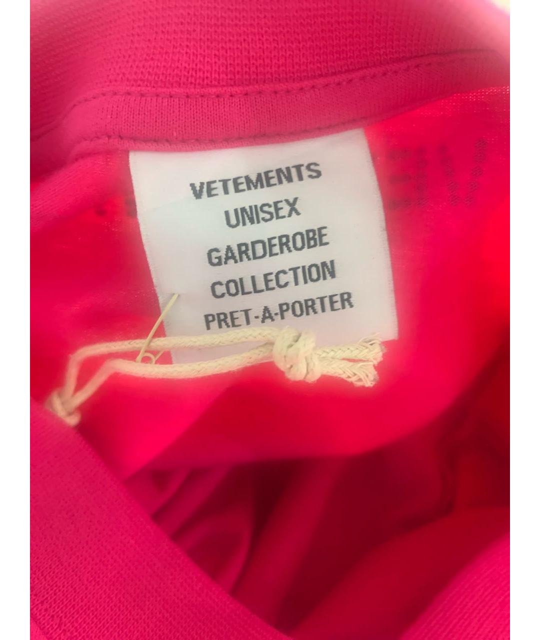 VETEMENTS Розовая хлопковая футболка, фото 7