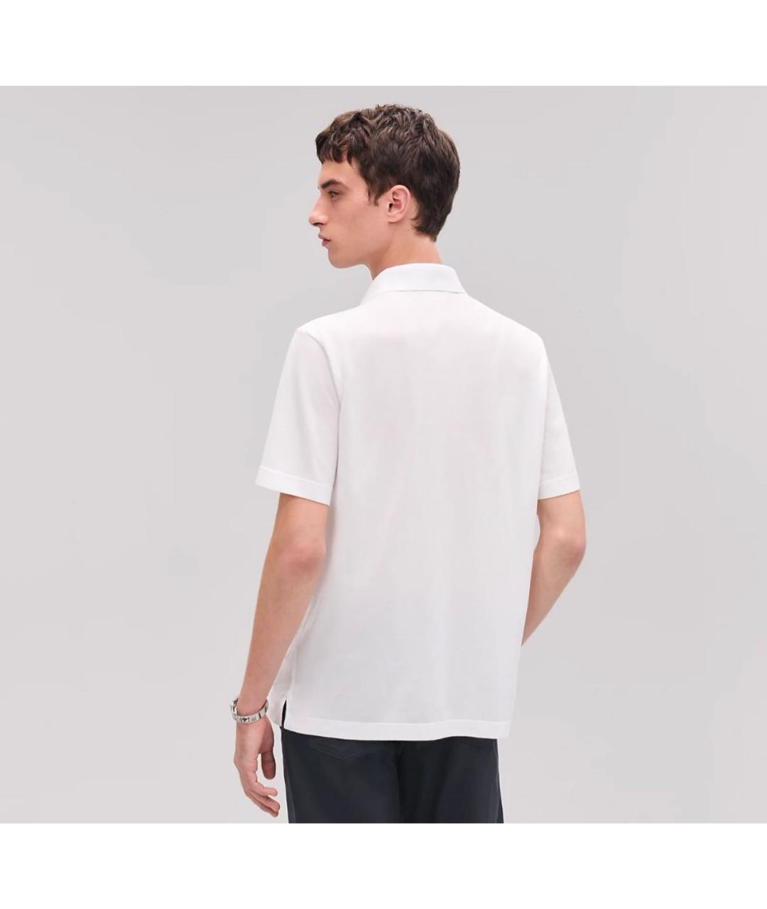 HERMES Белое поло с коротким рукавом, фото 2