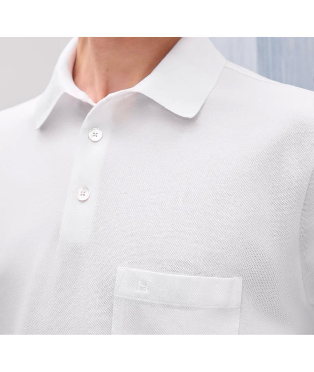 HERMES Белое поло с коротким рукавом, фото 3