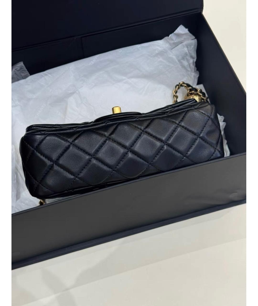 CHANEL Черная кожаная сумка через плечо, фото 4