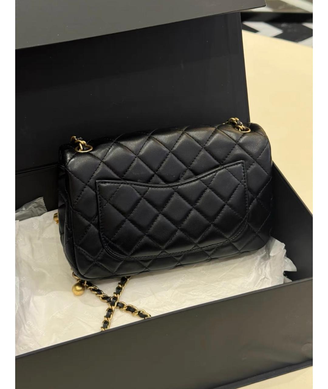 CHANEL Черная кожаная сумка через плечо, фото 3