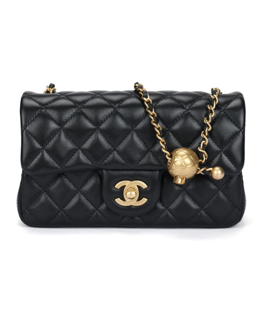 CHANEL Черная кожаная сумка через плечо, фото 6