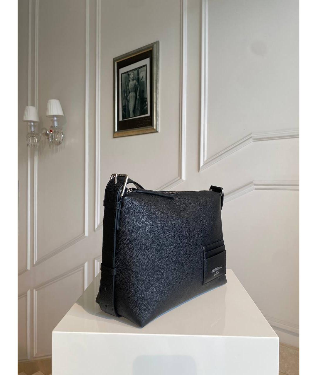 BALENCIAGA Черная кожаная сумка на плечо, фото 2