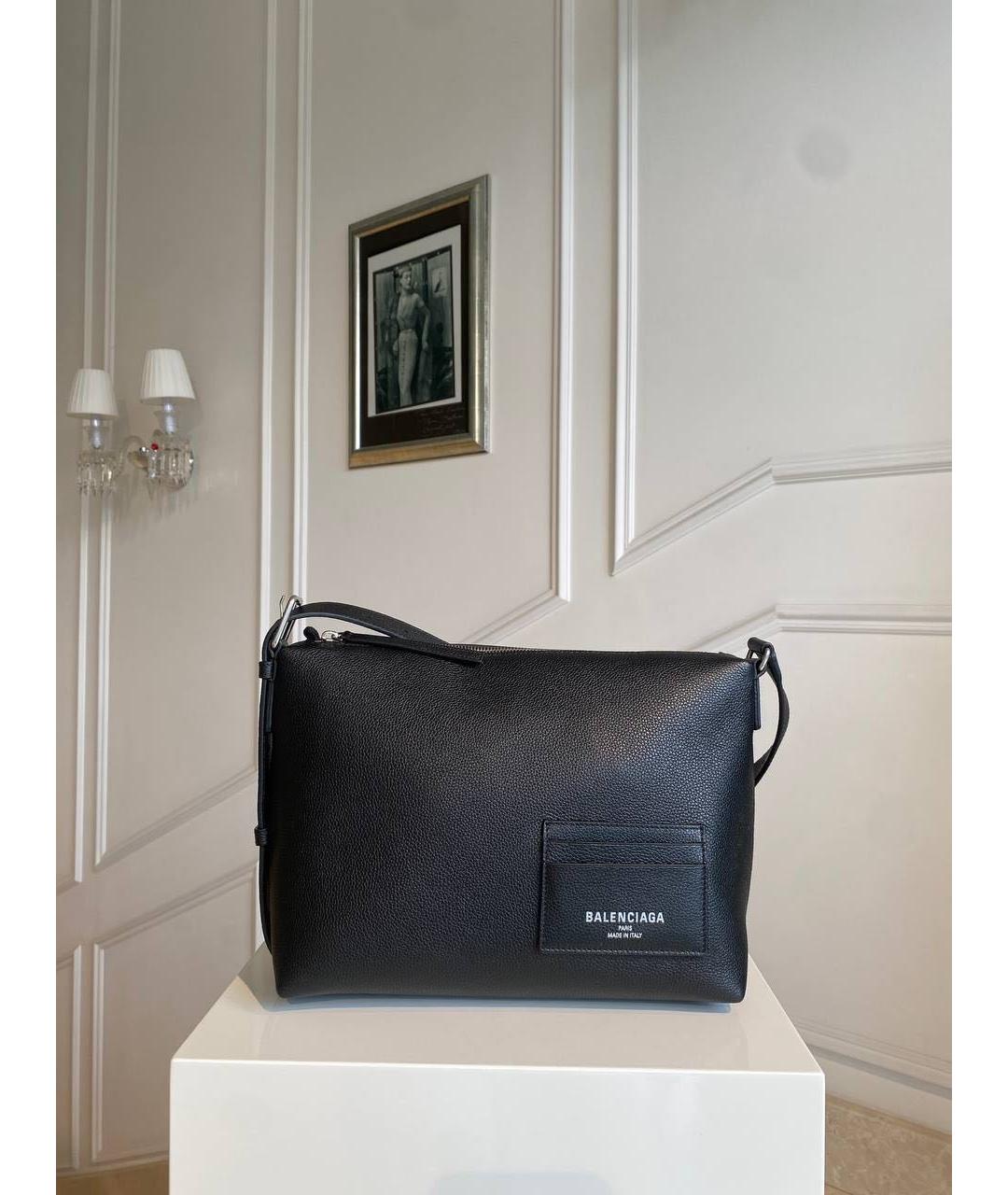 BALENCIAGA Черная кожаная сумка на плечо, фото 4