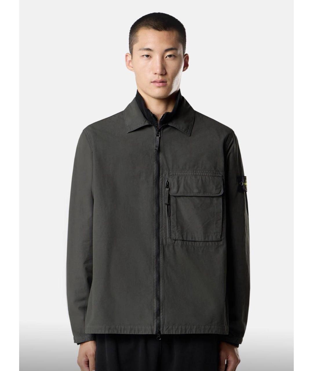STONE ISLAND Антрацитовая хлопковая куртка, фото 5
