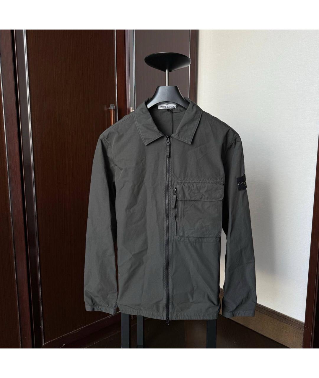 STONE ISLAND Антрацитовая хлопковая куртка, фото 3