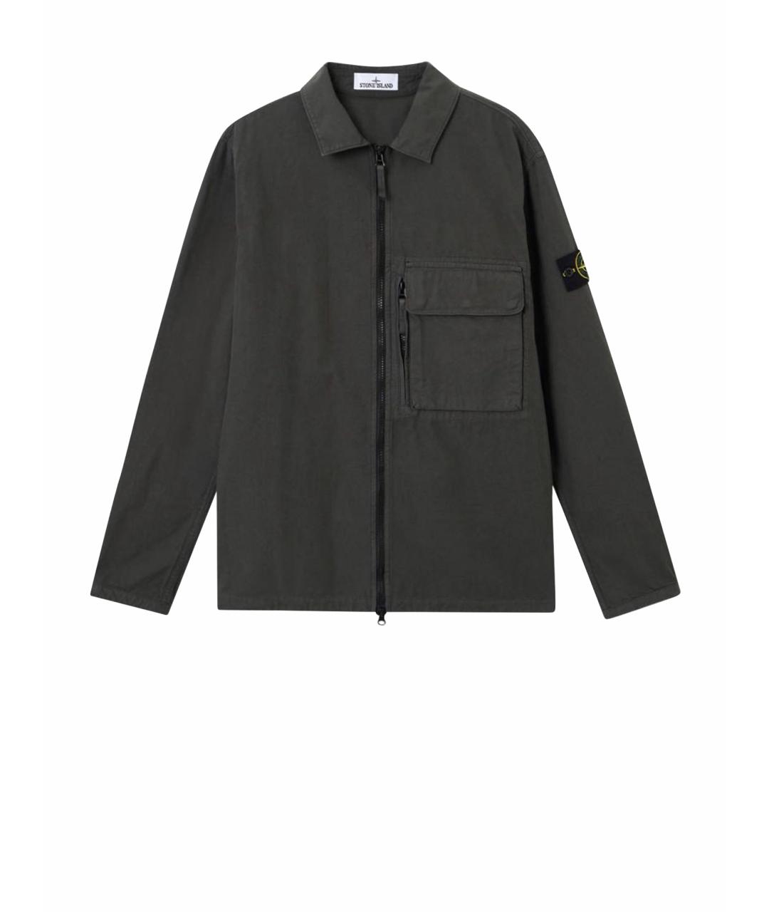 STONE ISLAND Антрацитовая хлопковая куртка, фото 1