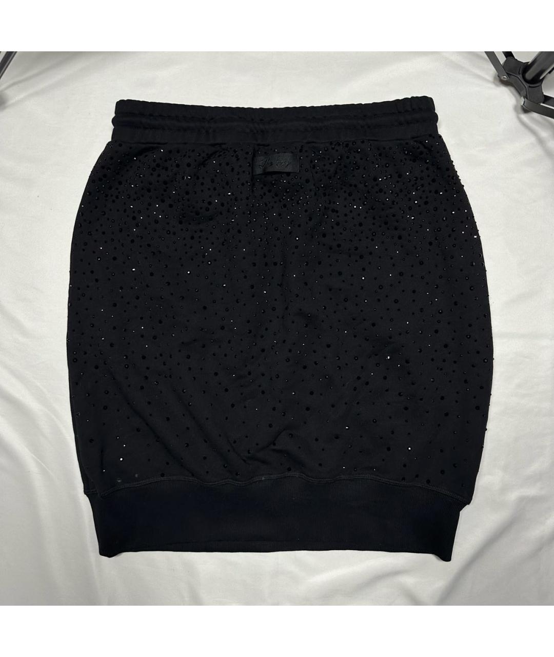 DIESEL Черная хлопковая юбка мини, фото 2