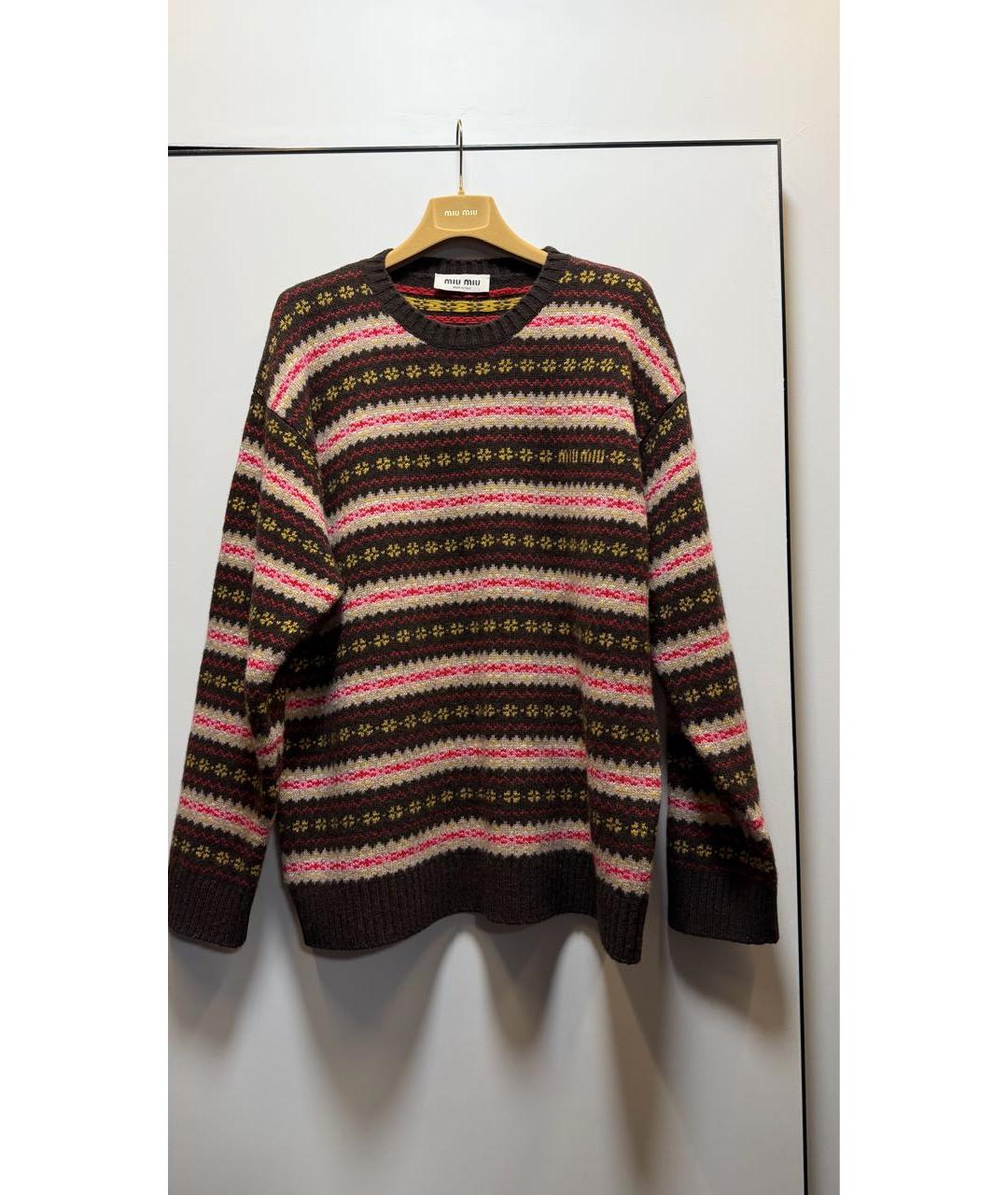 MIU MIU Коричневый шерстяной джемпер / свитер, фото 8