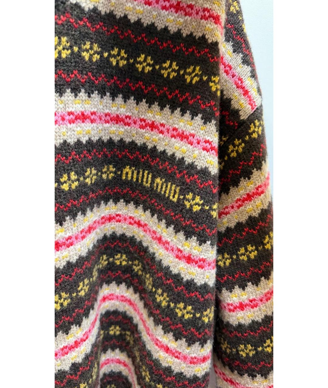 MIU MIU Коричневый шерстяной джемпер / свитер, фото 5