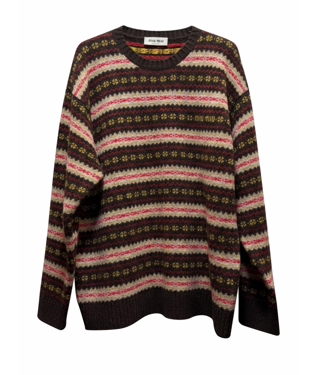 MIU MIU Коричневый шерстяной джемпер / свитер, фото 1