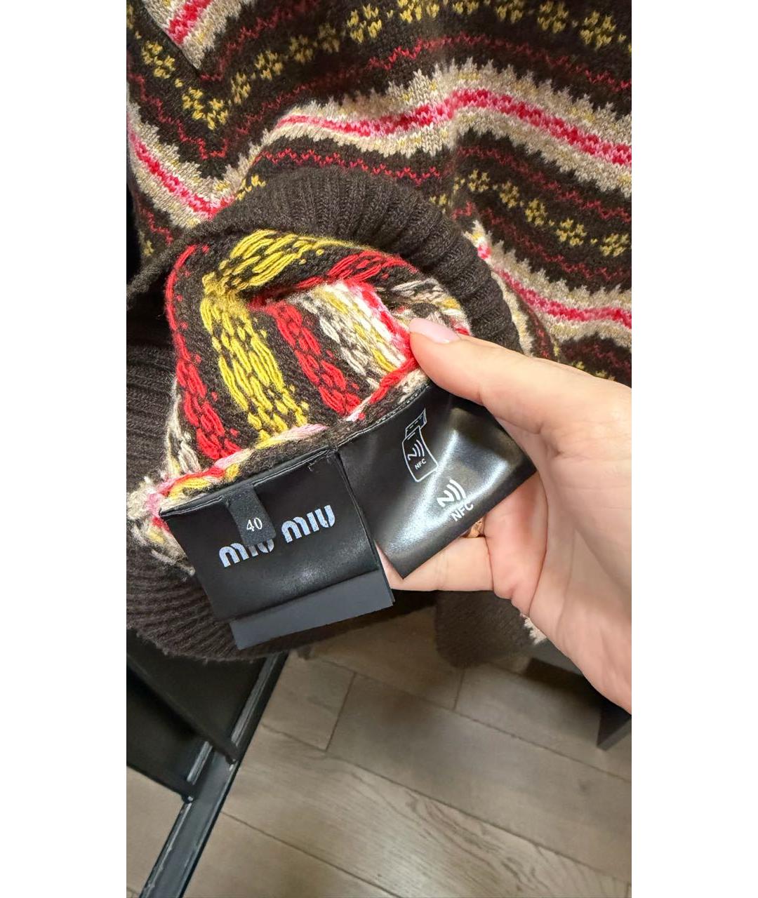 MIU MIU Коричневый шерстяной джемпер / свитер, фото 7