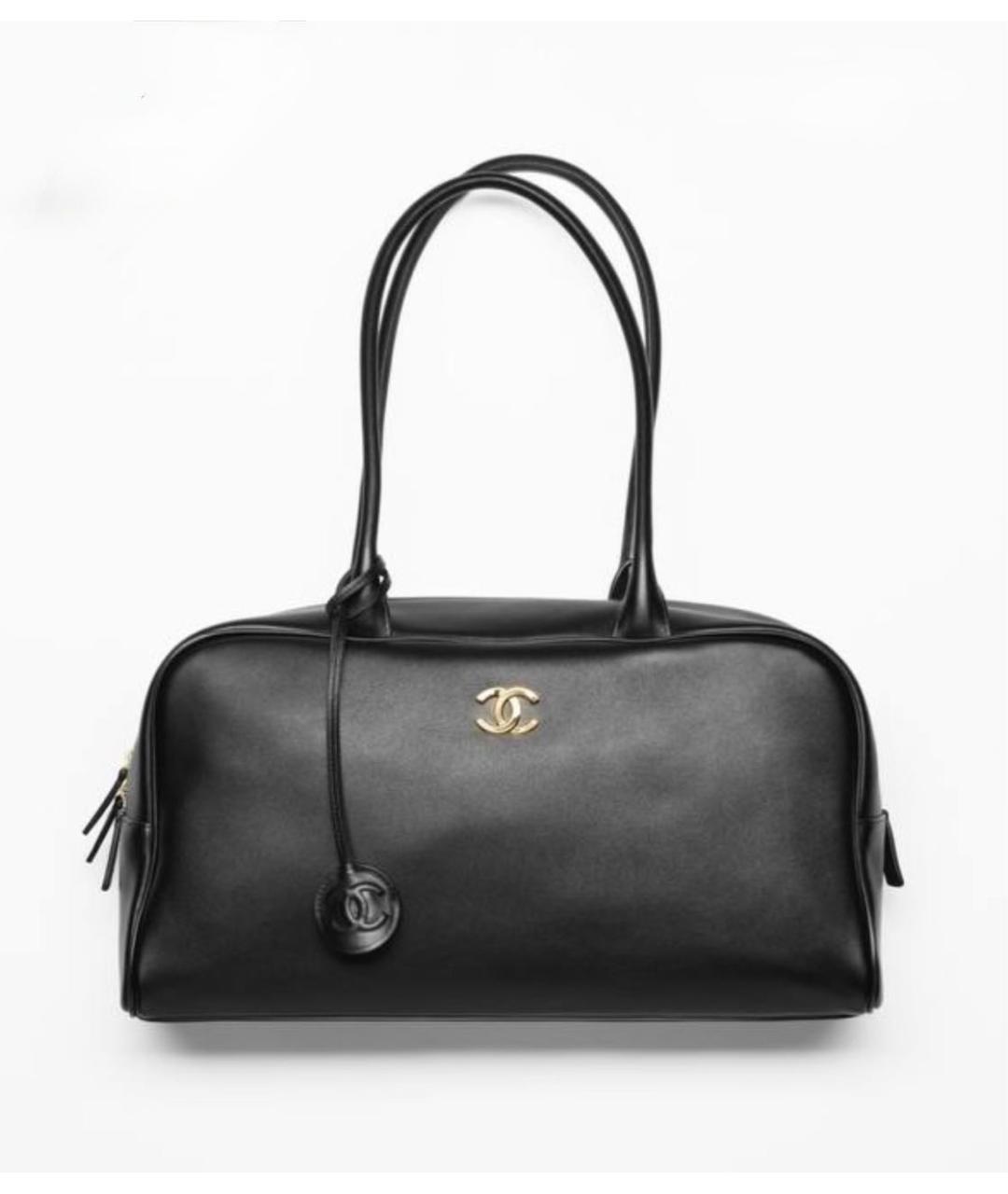 CHANEL Черная кожаная сумка на плечо, фото 2