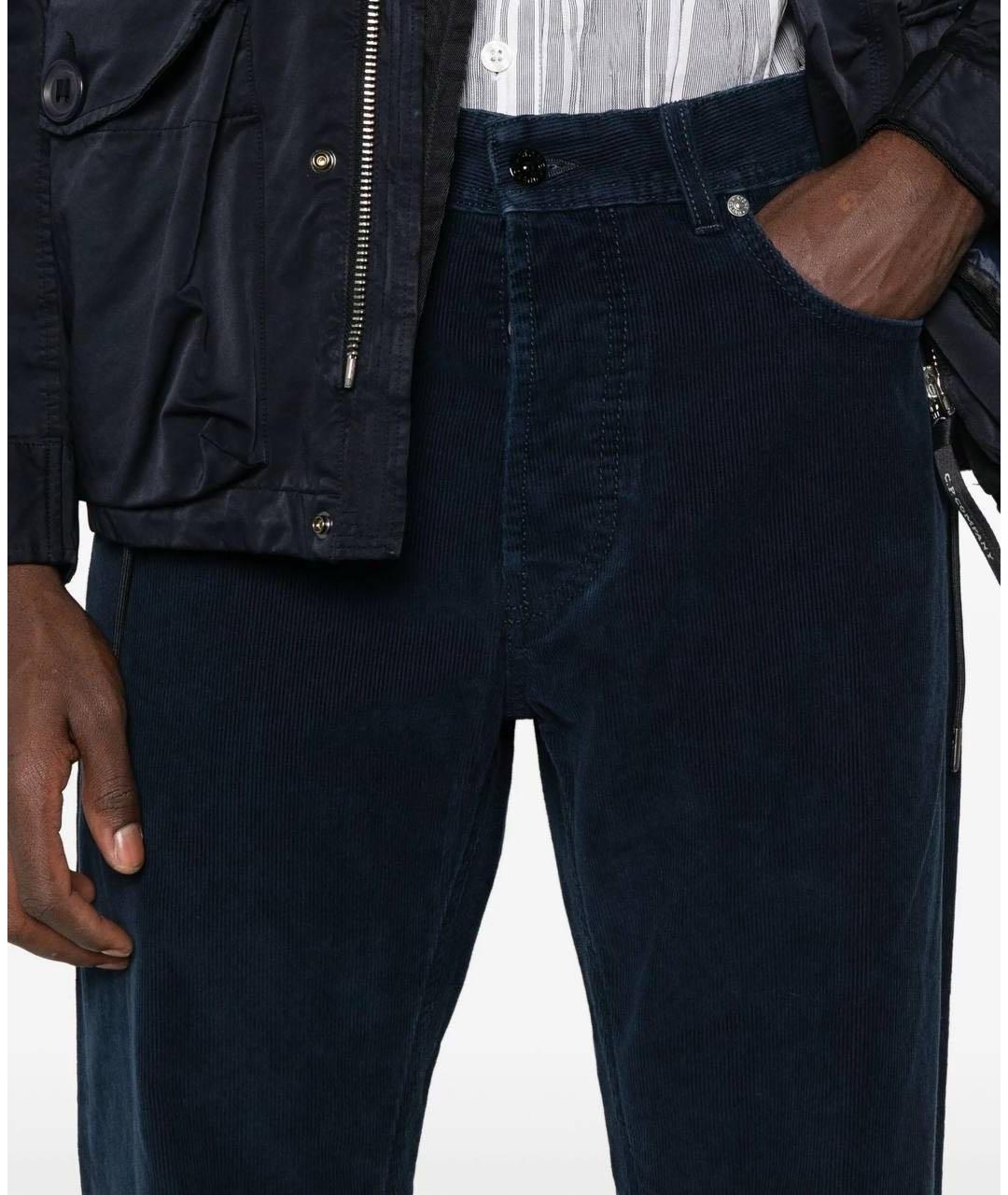 STONE ISLAND Темно-синие хлопковые прямые джинсы, фото 5