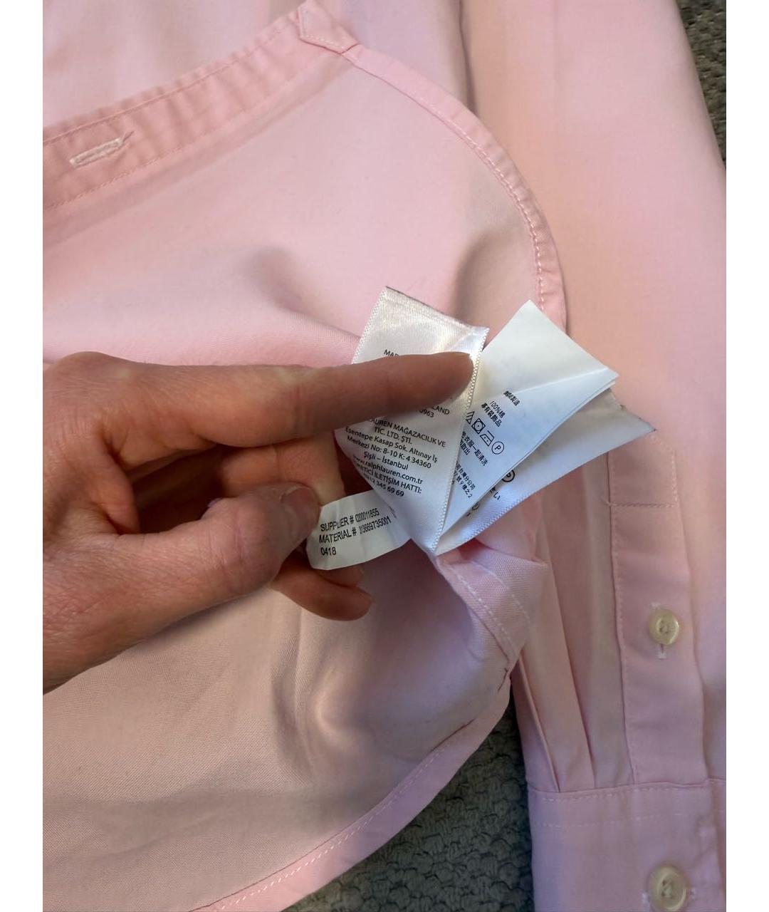 POLO RALPH LAUREN Розовая хлопковая рубашка/блузка, фото 6