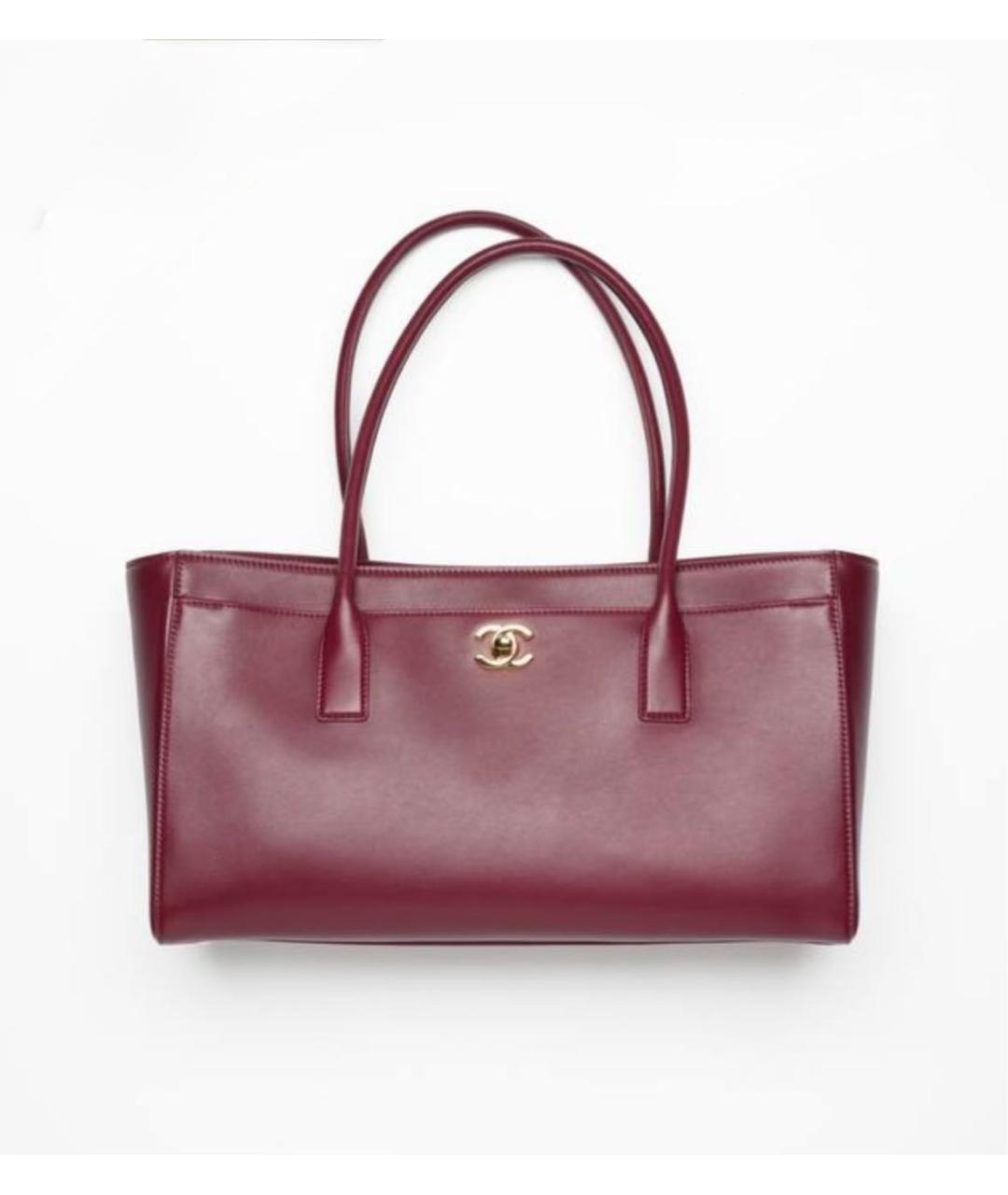 CHANEL Бордовая кожаная сумка тоут, фото 3